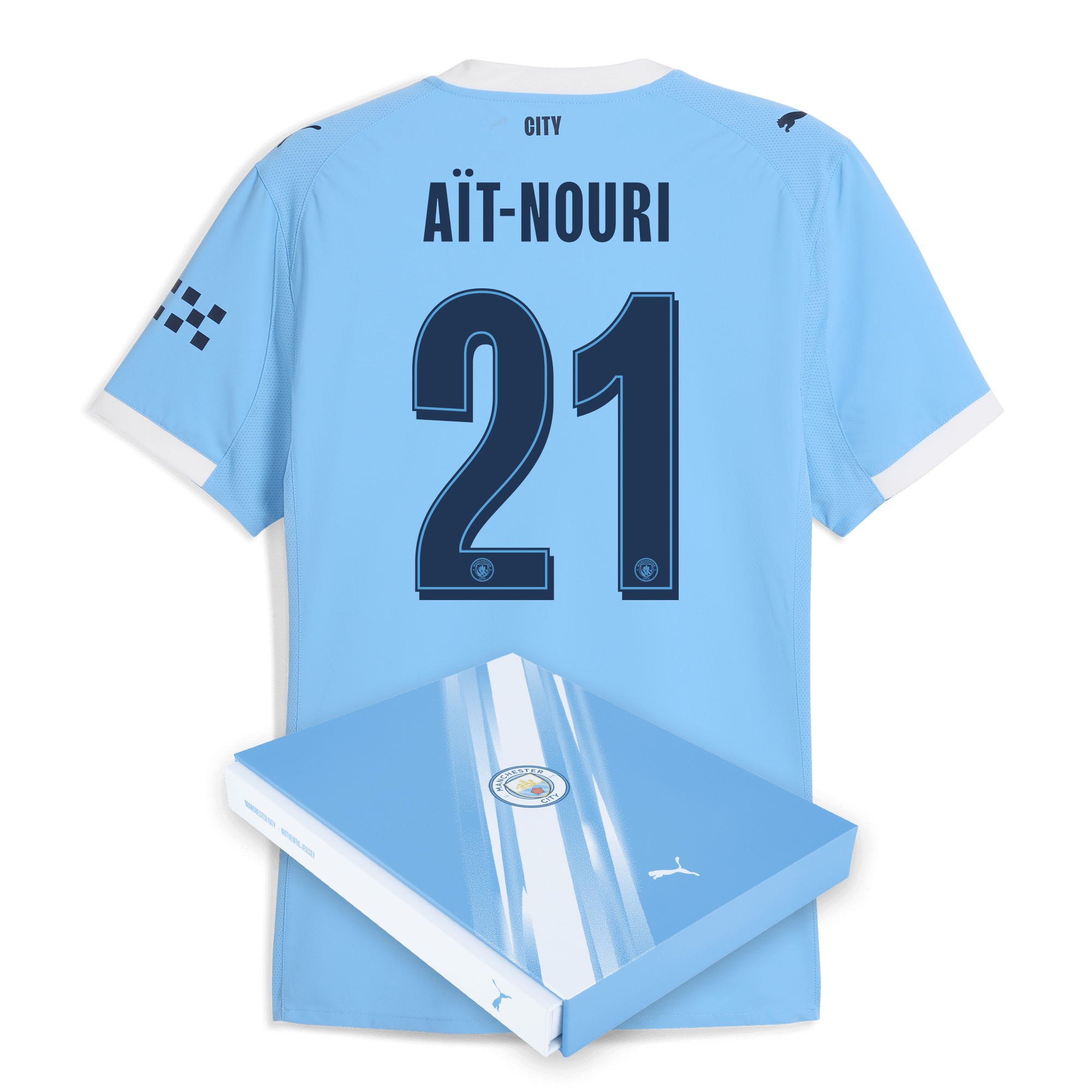 manchester city man city home authentic jersey 202526 with aÏt-nouri 21 printing in gift box Manchester City Shirts | Official Team Gear