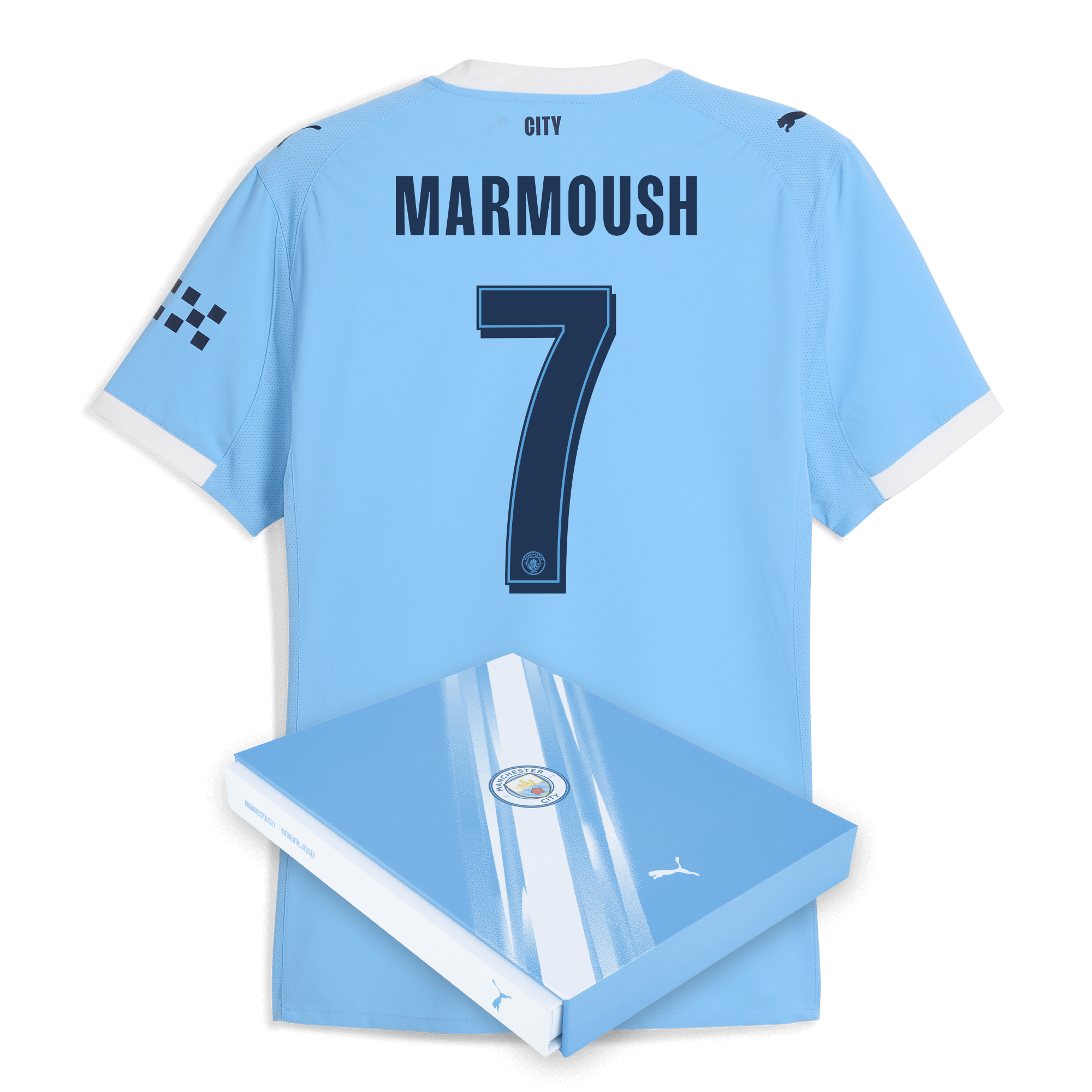 manchester city man city home authentic jersey 202526 with marmoush 7 printing in gift box Manchester City Shirts | Official Team Gear