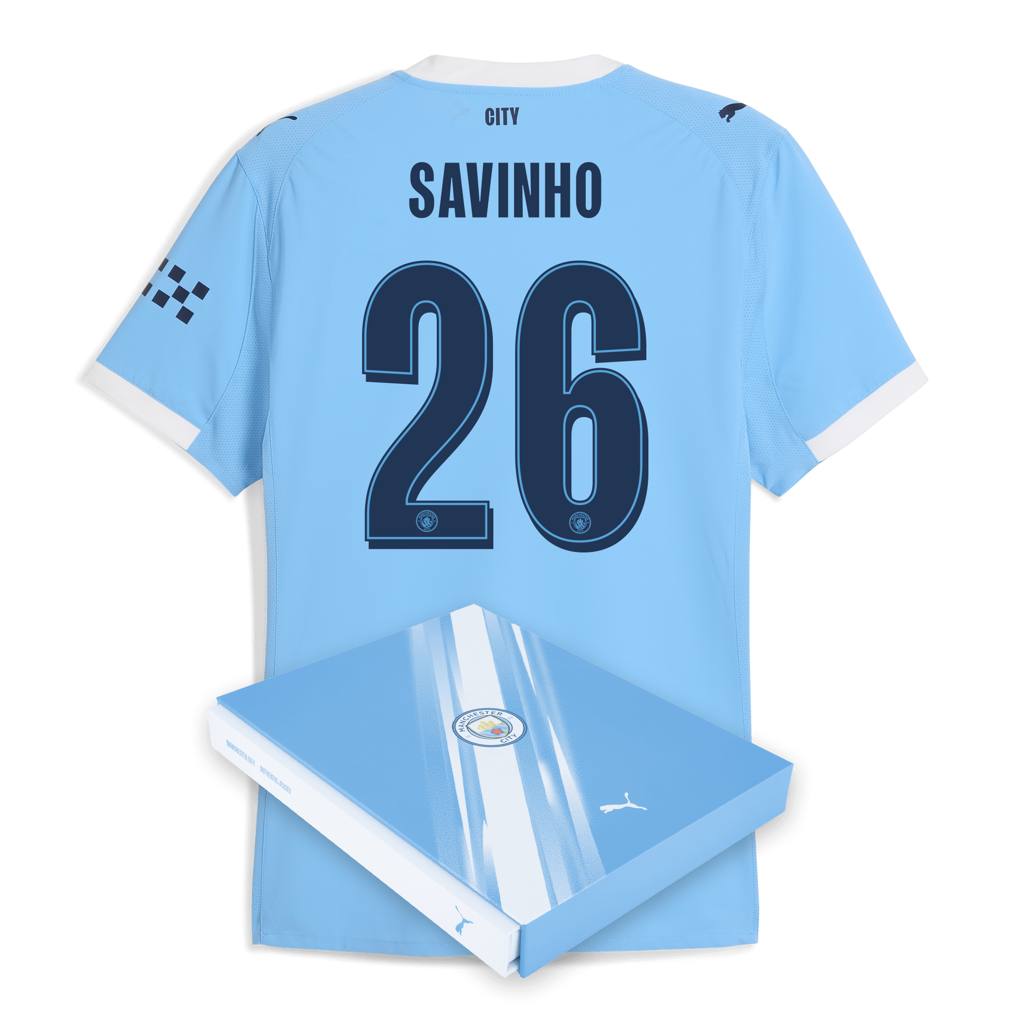 manchester city man city home authentic jersey 202526 with savinho 26 printing in gift box Manchester City Shirts | Official Team Gear