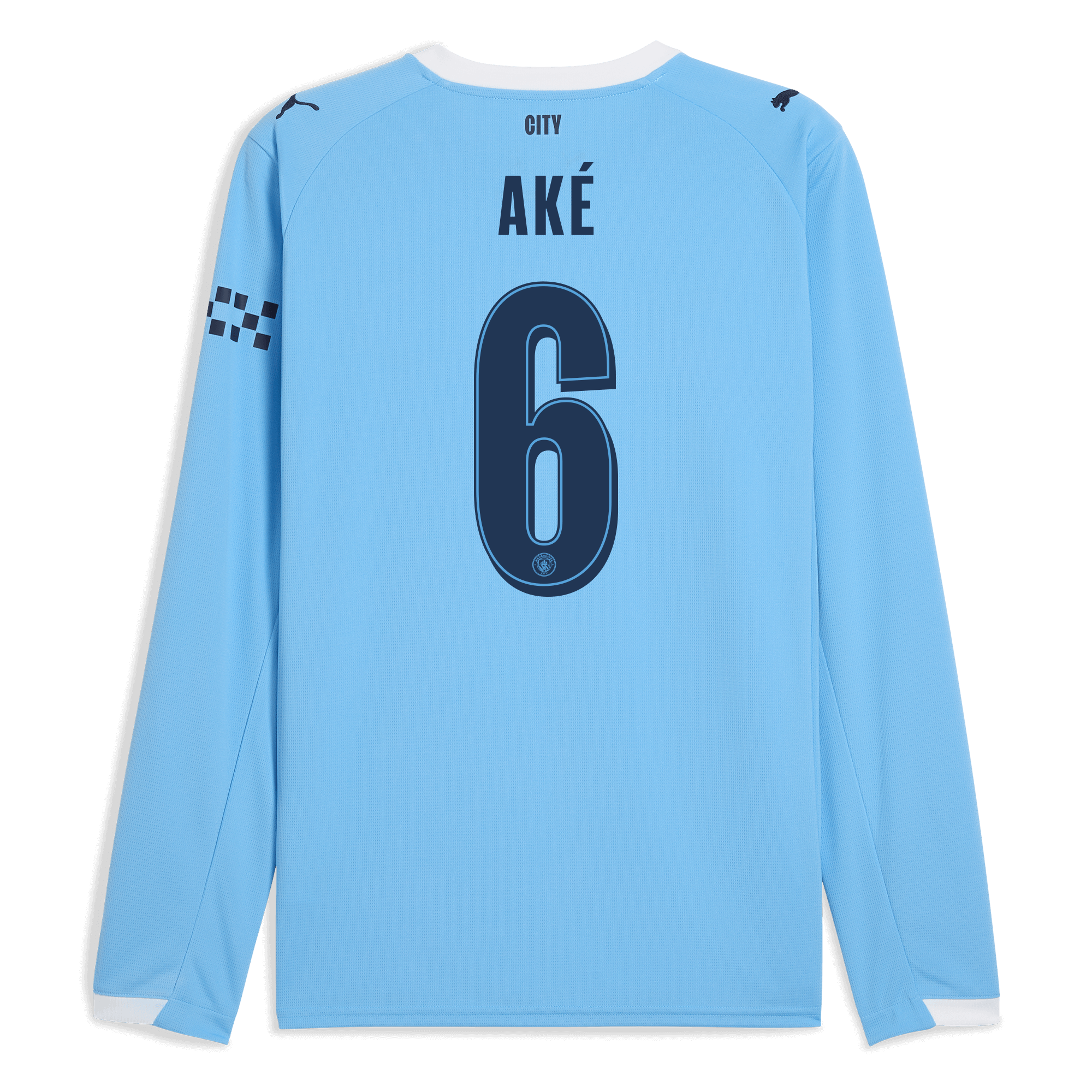 manchester city man city home jersey 202526 long sleeve with akÉ 6 printing Manchester City Shirts | Official Team Gear