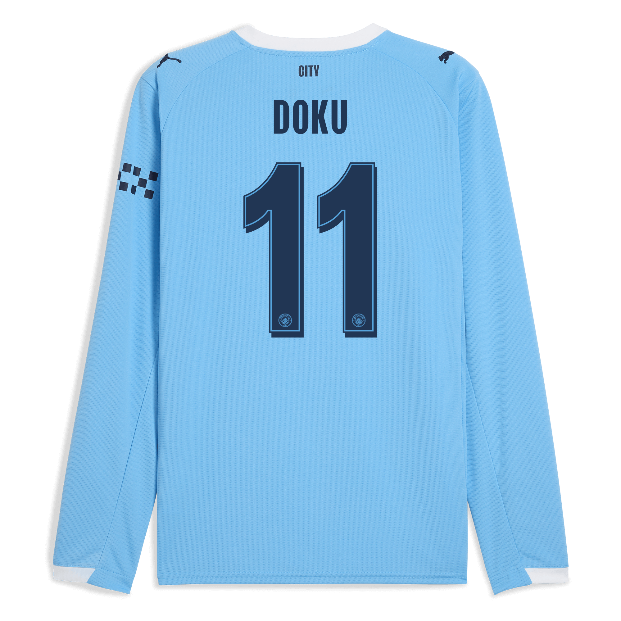 manchester city man city home jersey 202526 long sleeve with doku 11 printing Manchester City Shirts | Official Team Gear