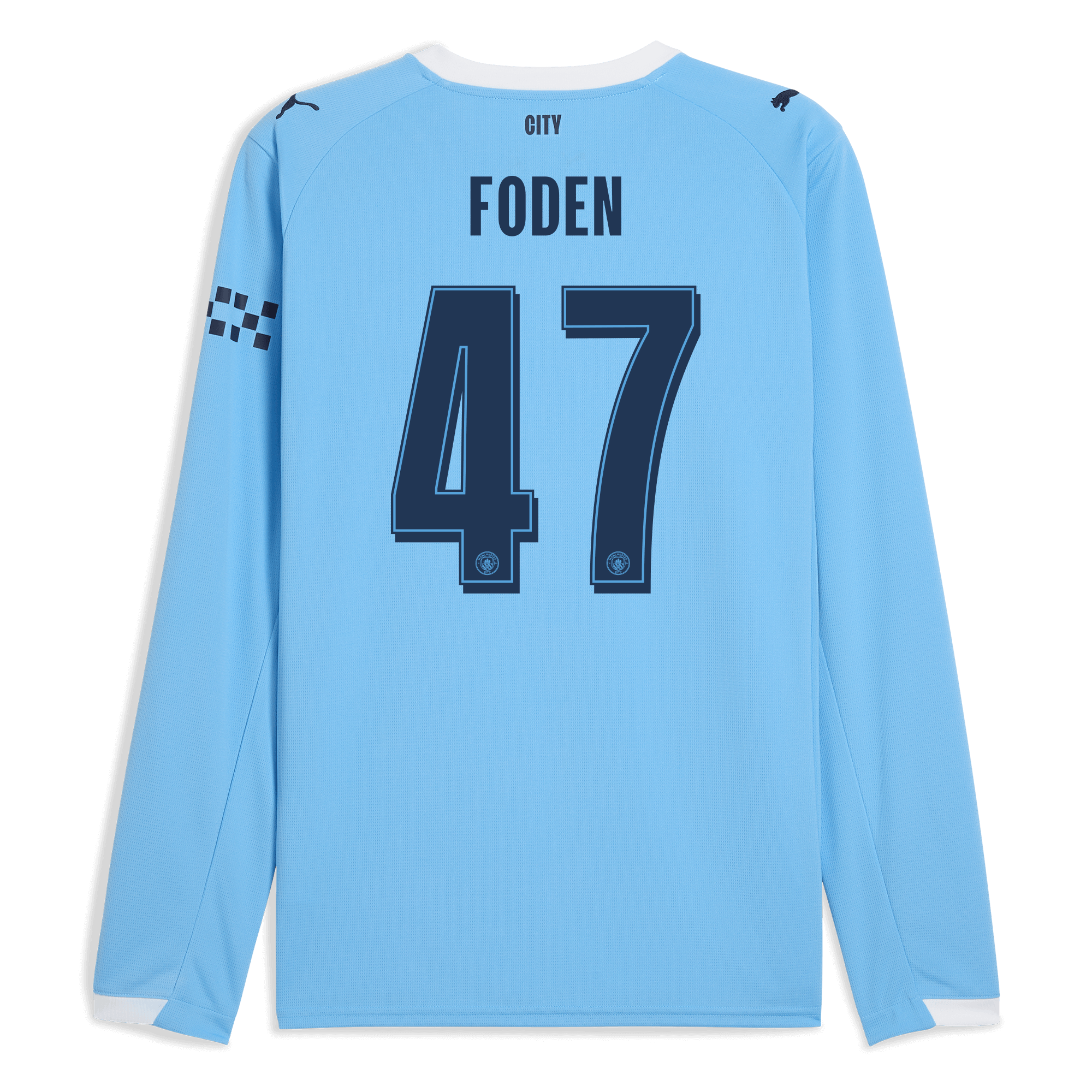 manchester city man city home jersey 202526 long sleeve with foden 47 printing Manchester City Shirts | Official Team Gear