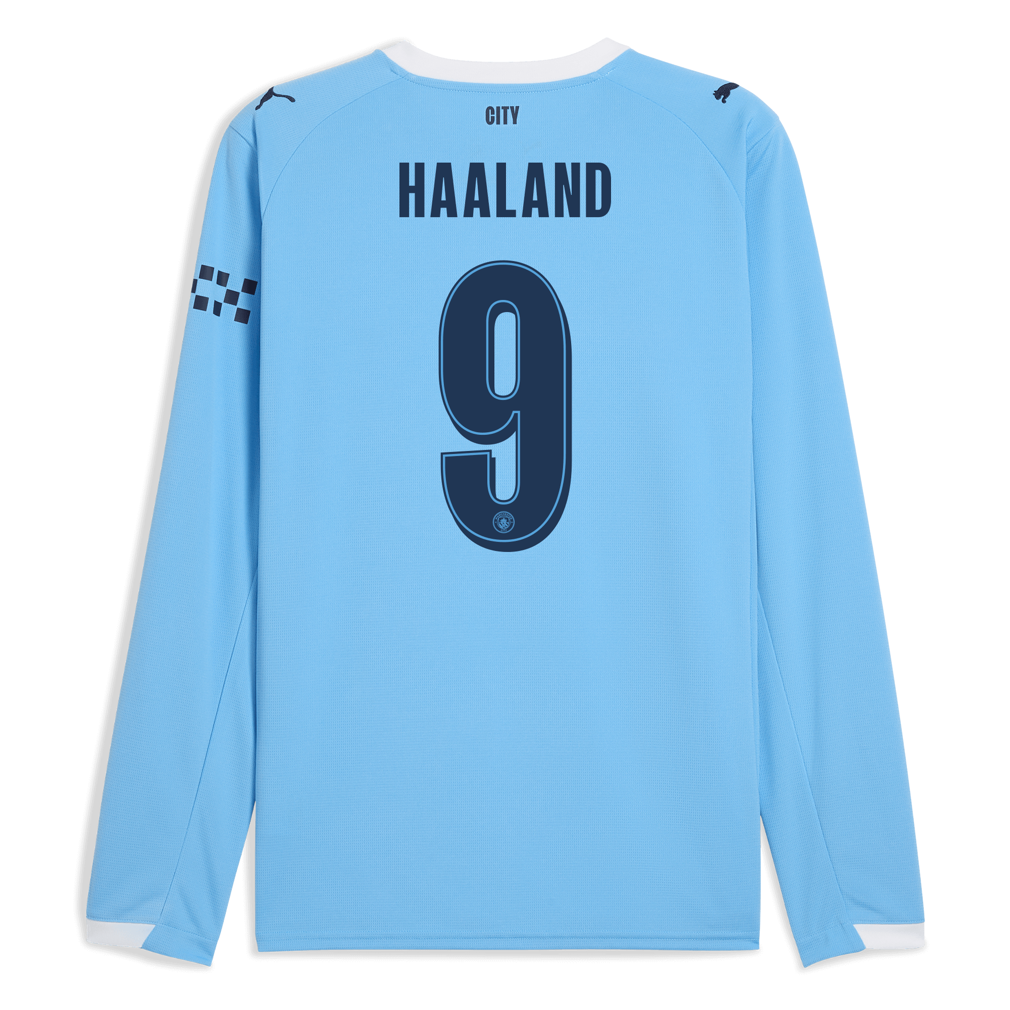 manchester city man city home jersey 202526 long sleeve with haaland 9 printing Manchester City Shirts | Official Team Gear