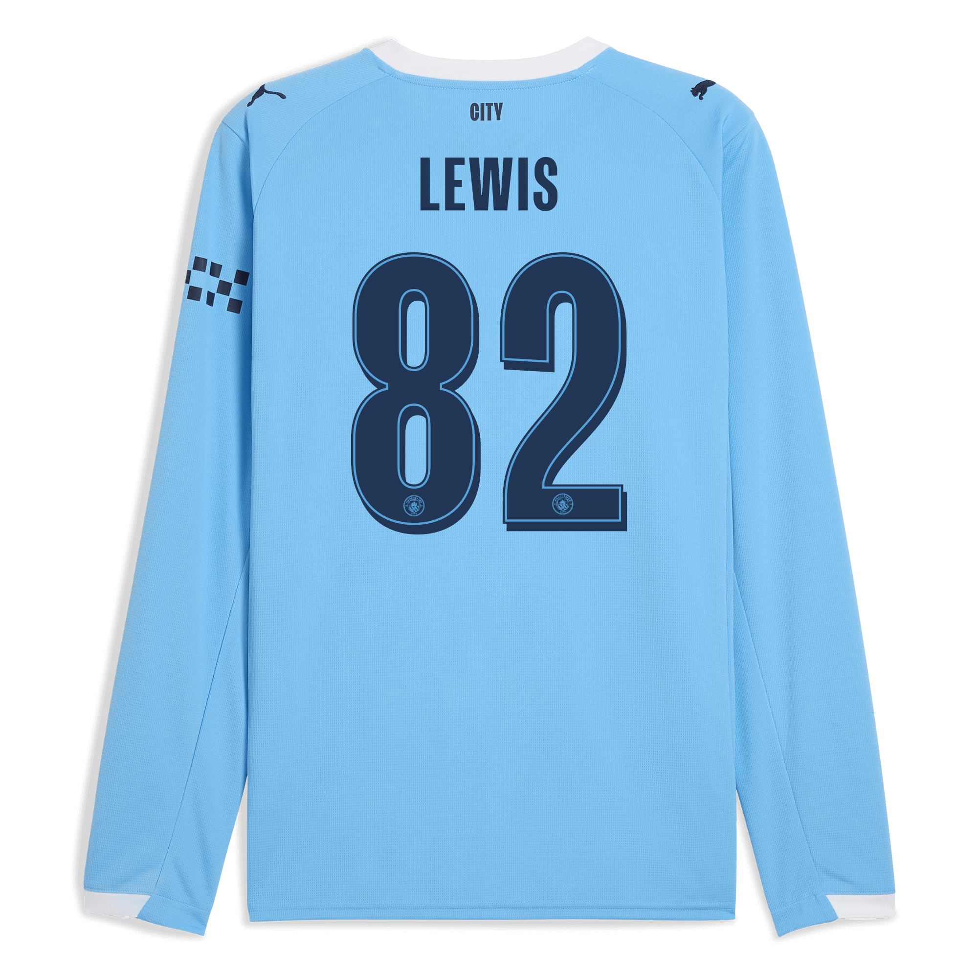 manchester city man city home jersey 202526 long sleeve with lewis 82 printing Manchester City Shirts | Official Team Gear