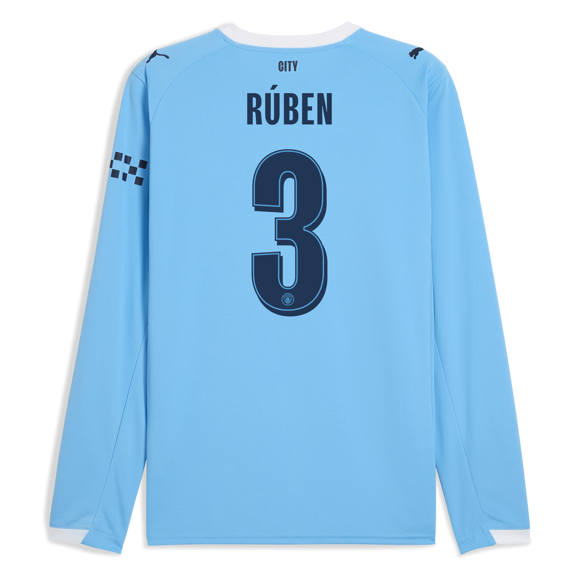 manchester city man city home jersey 202526 long sleeve with rÚben 3 printing Manchester City Shirts | Official Team Gear