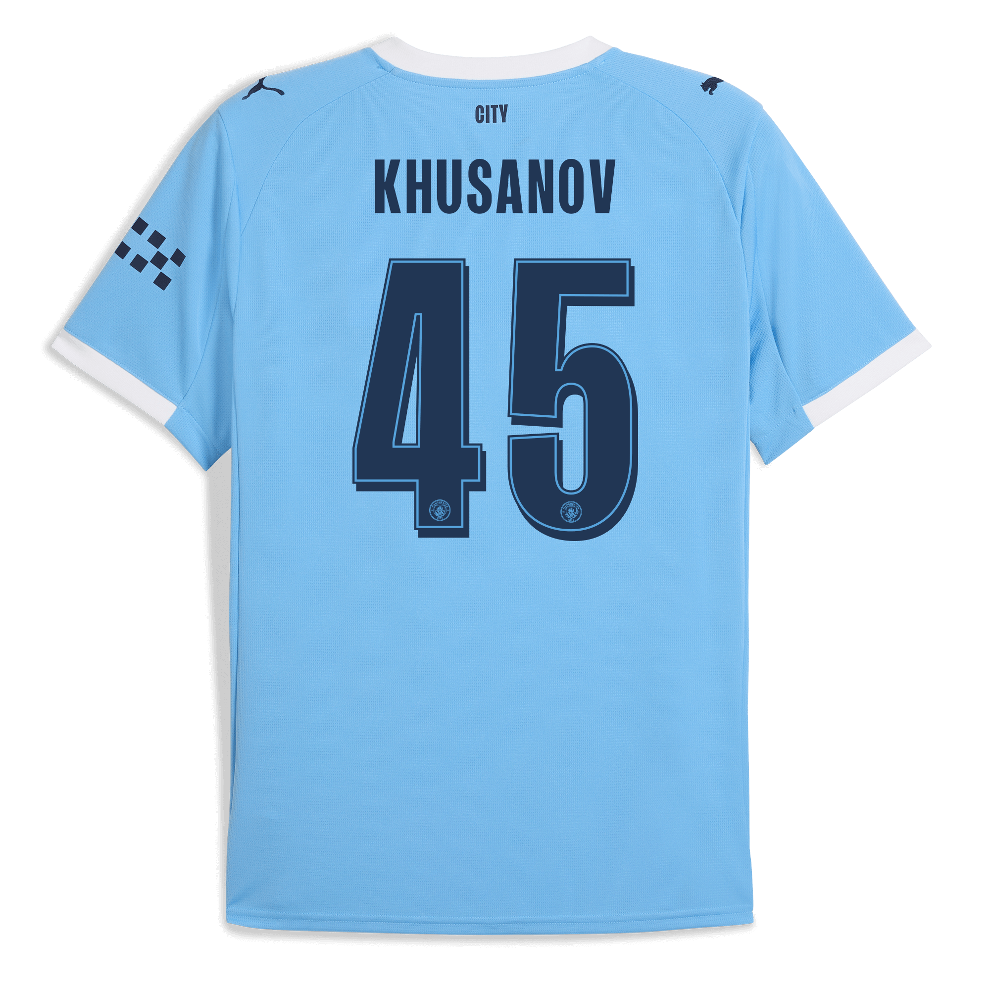 manchester city man city home jersey 202526 with khusanov 45 printing Manchester City Shirts | Official Team Gear