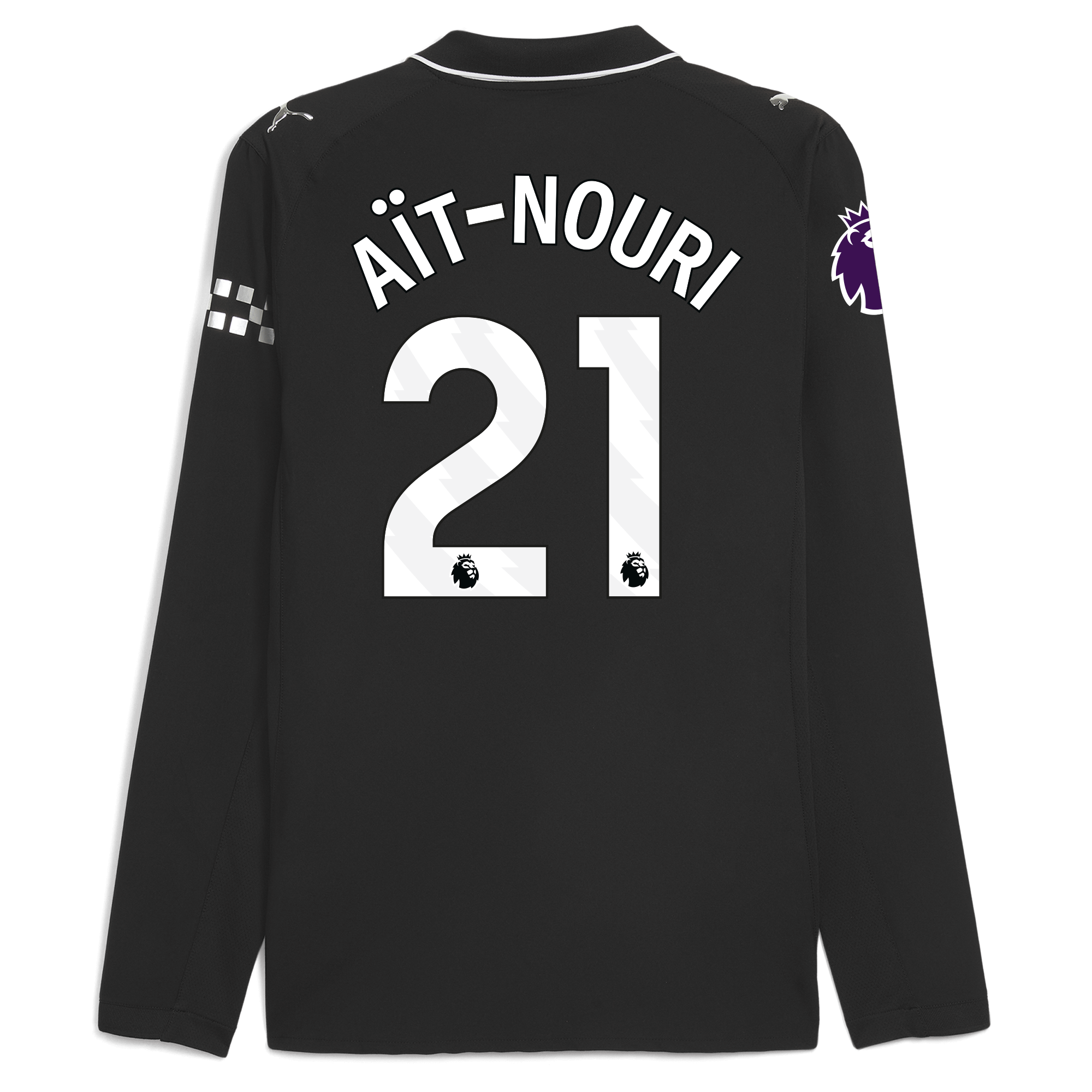 manchester city premier league away authentic jersey 202526 long sleeve with aÏt-nouri 21 printing Manchester City Shirts | Official Team Gear