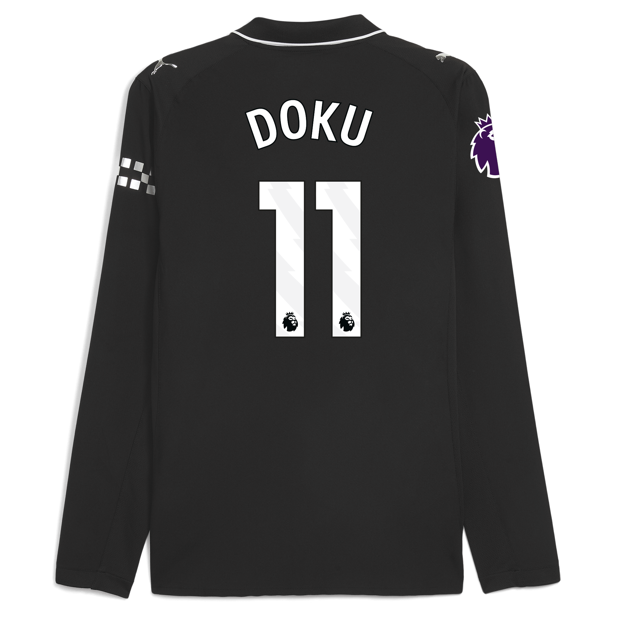 manchester city premier league away authentic jersey 202526 long sleeve with doku 11 printing Manchester City Shirts | Official Team Gear