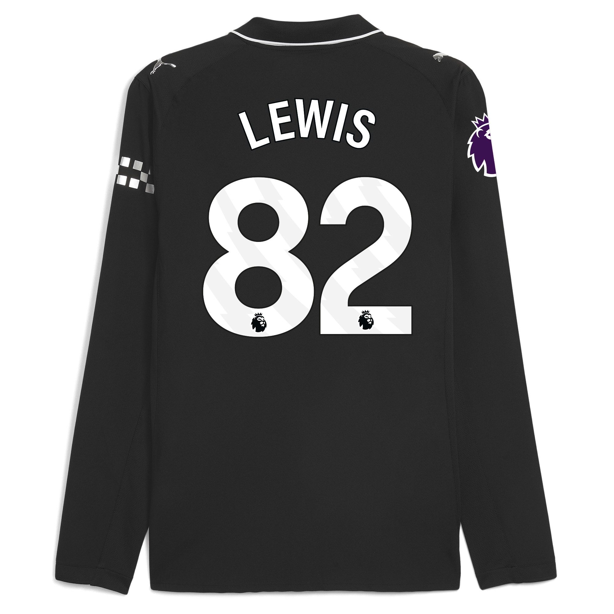 manchester city premier league away authentic jersey 202526 long sleeve with lewis 82 printing Manchester City Shirts | Official Team Gear