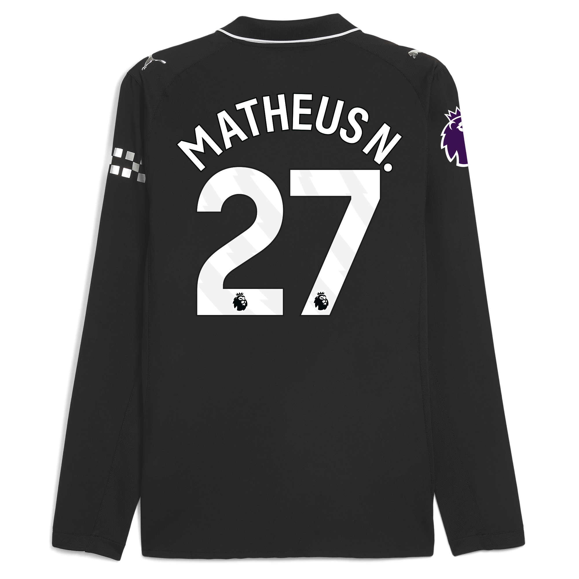 manchester city premier league away authentic jersey 202526 long sleeve with matheus n. 27 printing Manchester City Shirts | Official Team Gear