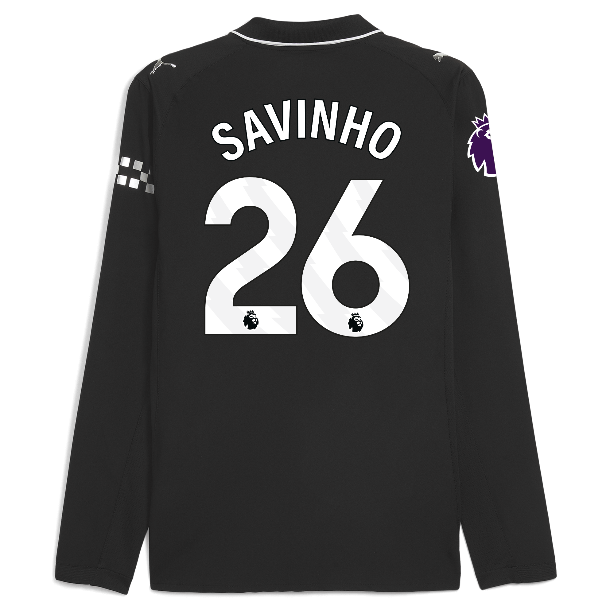 manchester city premier league away authentic jersey 202526 long sleeve with savinho 26 printing Manchester City Shirts | Official Team Gear