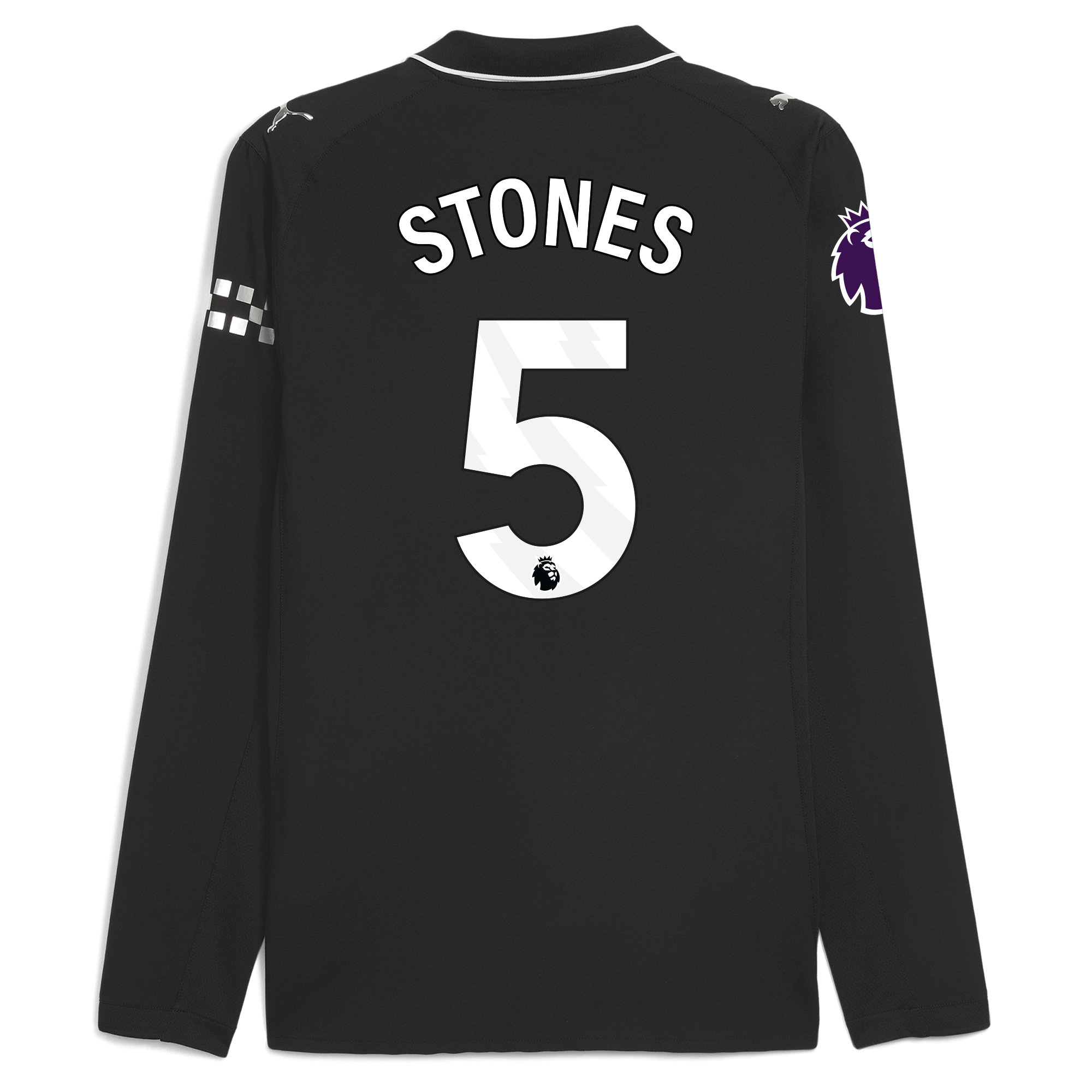 manchester city premier league away authentic jersey 202526 long sleeve with stones 5 printing Manchester City Shirts | Official Team Gear