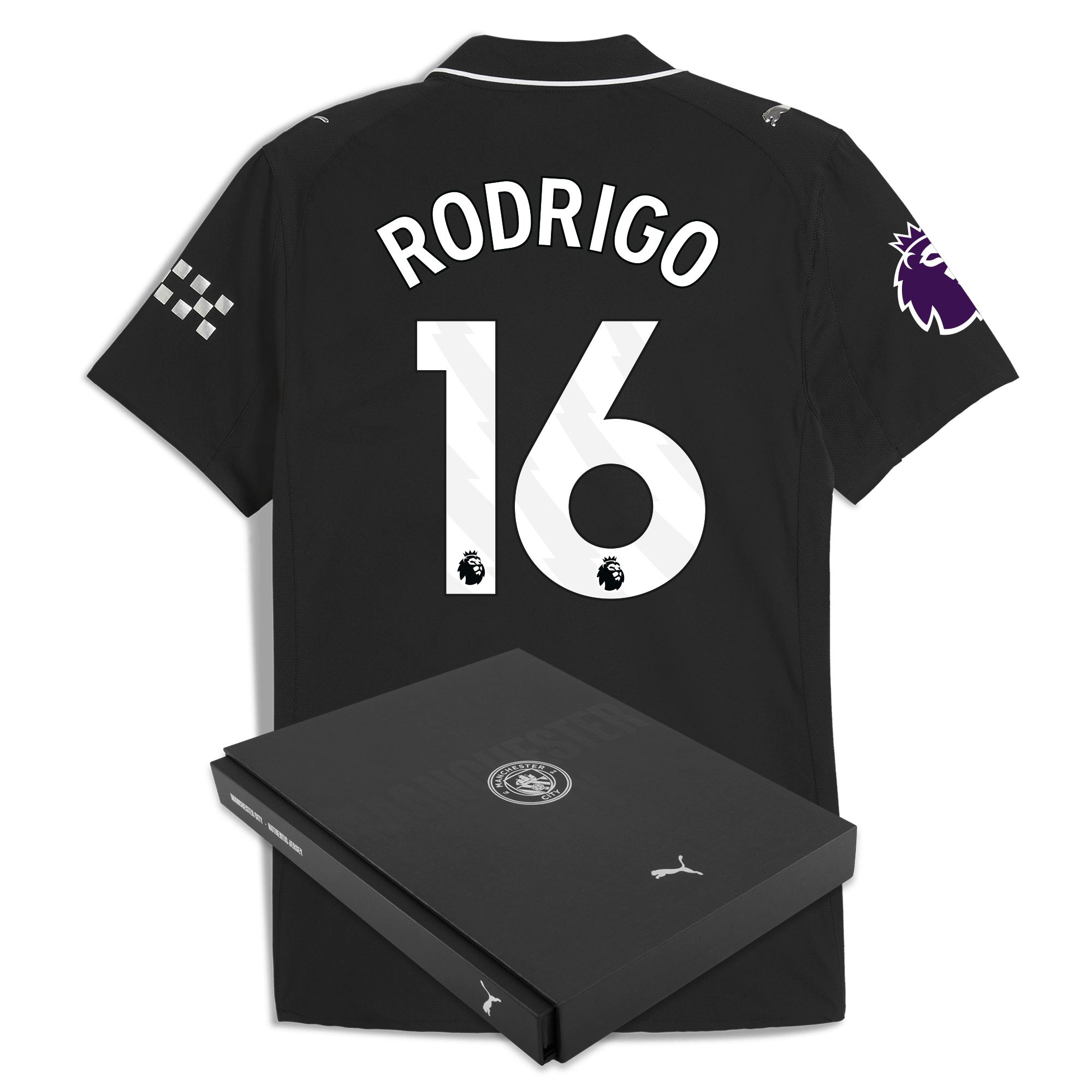 manchester city premier league away authentic jersey 202526 with rodrigo 16 printing in gift box Manchester City Shirts | Official Team Gear