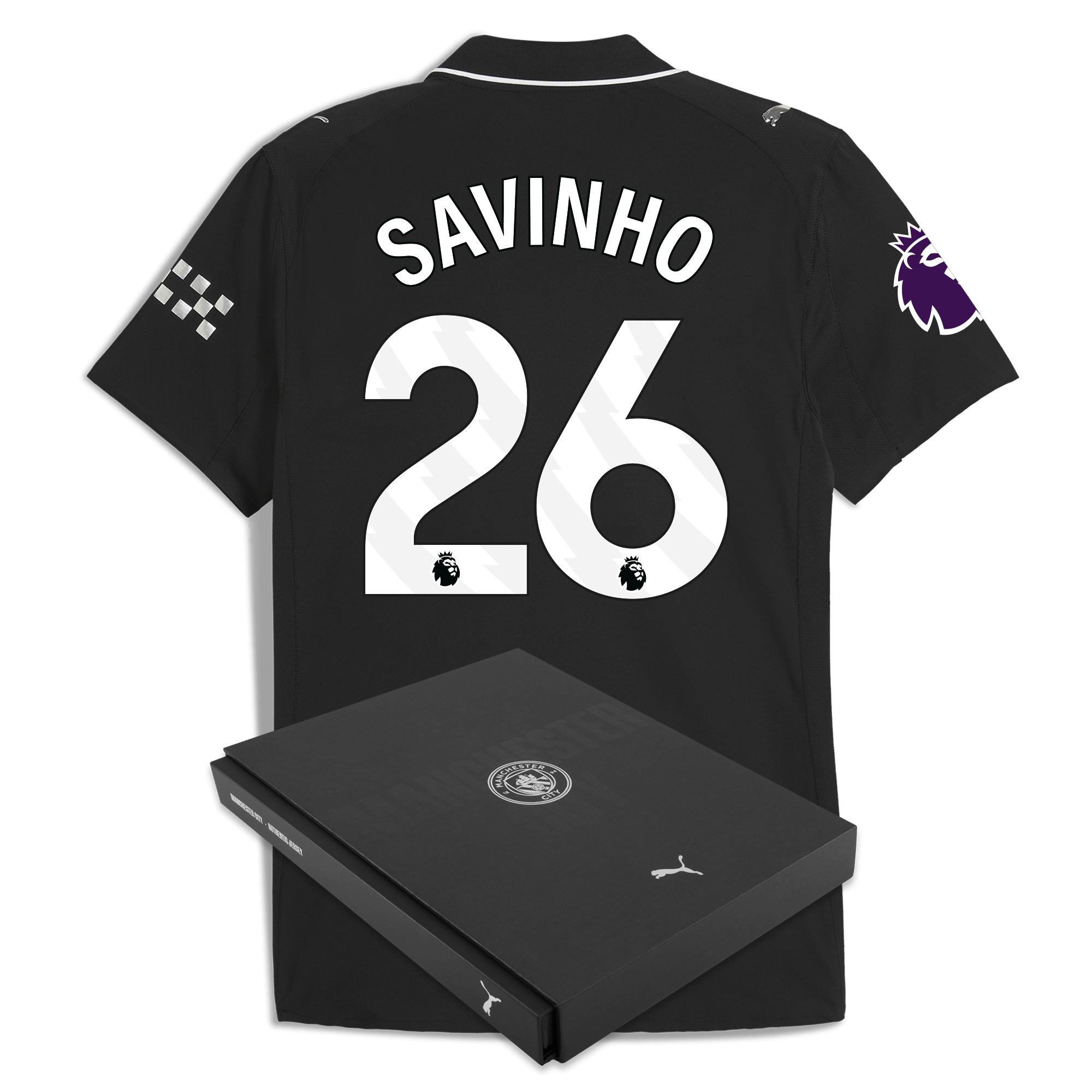 manchester city premier league away authentic jersey 202526 with savinho 26 printing in gift box Manchester City Shirts | Official Team Gear