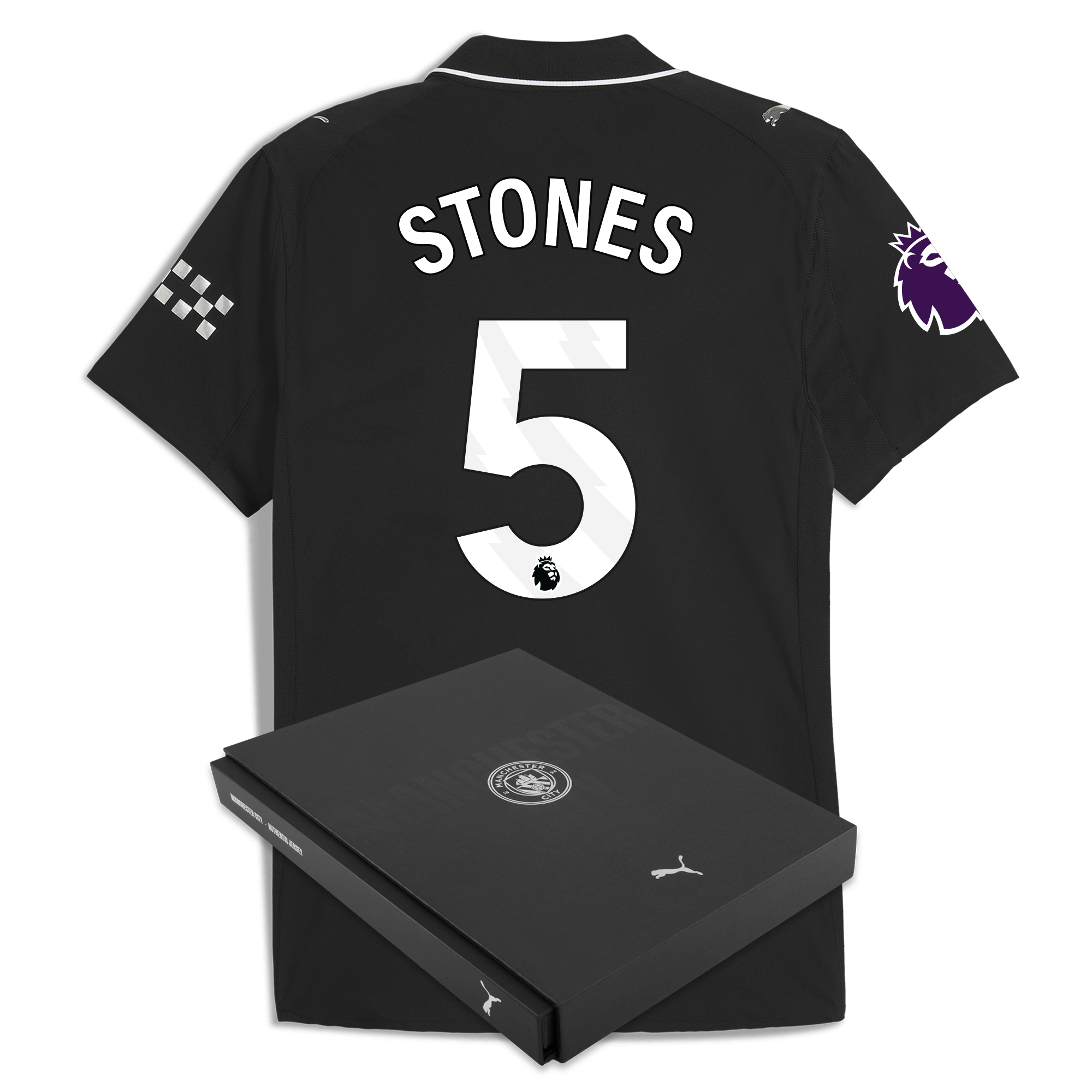 manchester city premier league away authentic jersey 202526 with stones 5 printing in gift box Manchester City Shirts | Official Team Gear