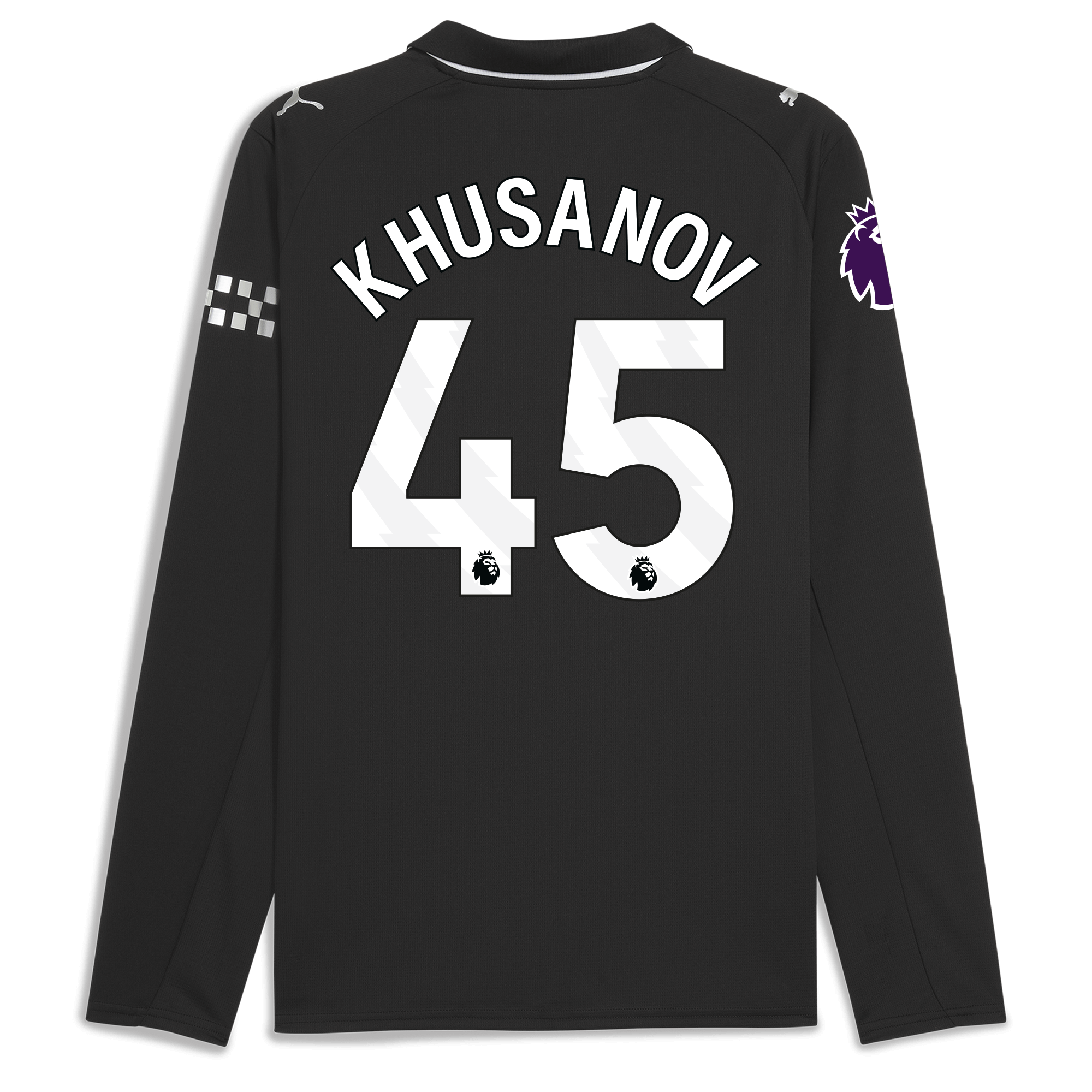 manchester city premier league away jersey 202526 long sleeve with khusanov 45 printing Manchester City Shirts | Official Team Gear