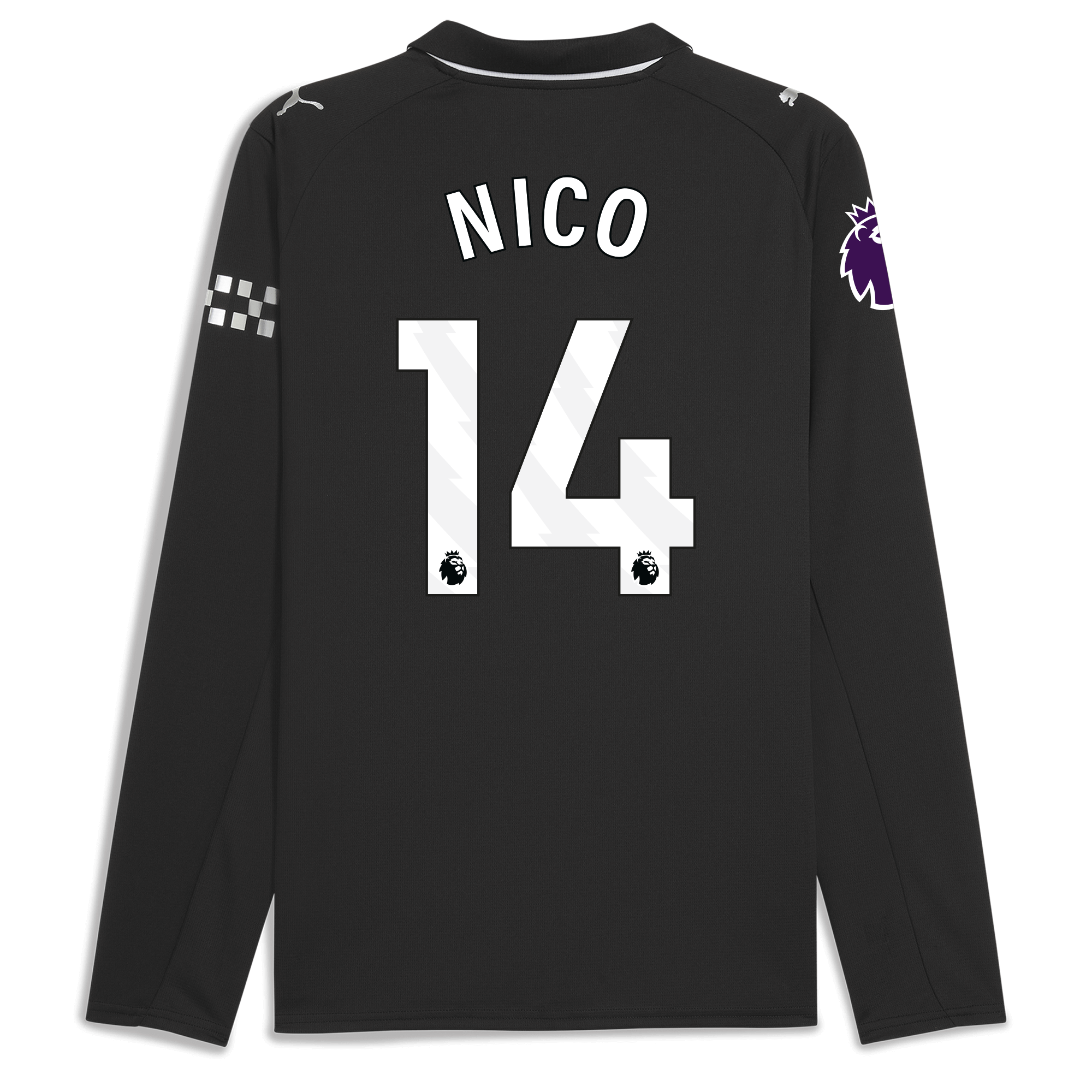 manchester city premier league away jersey 202526 long sleeve with nico 14 printing Manchester City Shirts | Official Team Gear