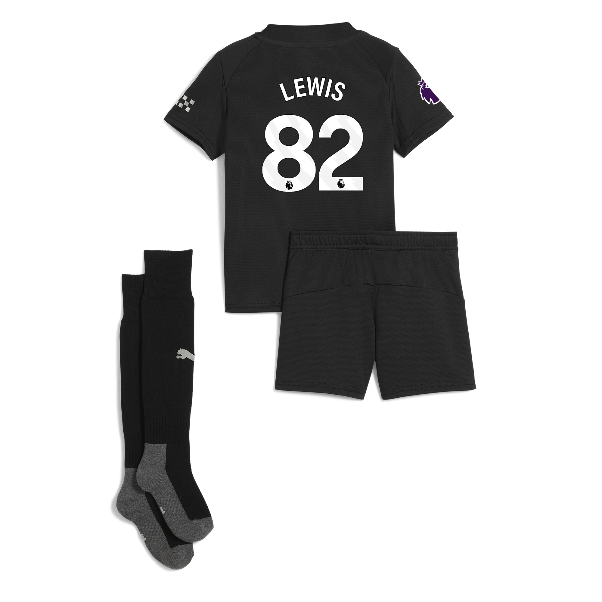 manchester city premier league away mini kit 202526 with lewis 82 printing Manchester City Shirts | Official Team Gear