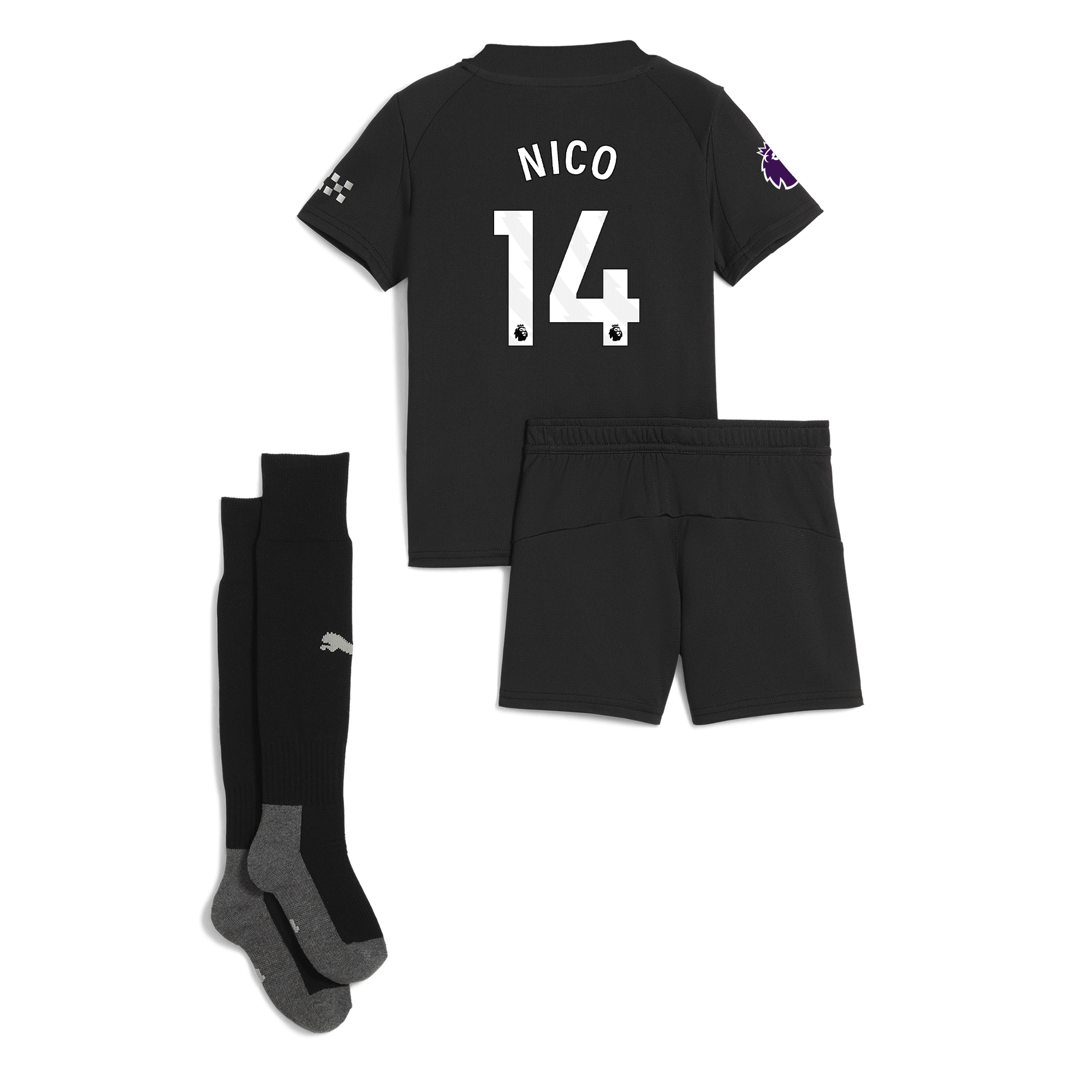 manchester city premier league away mini kit 202526 with nico 14 printing Manchester City Shirts | Official Team Gear