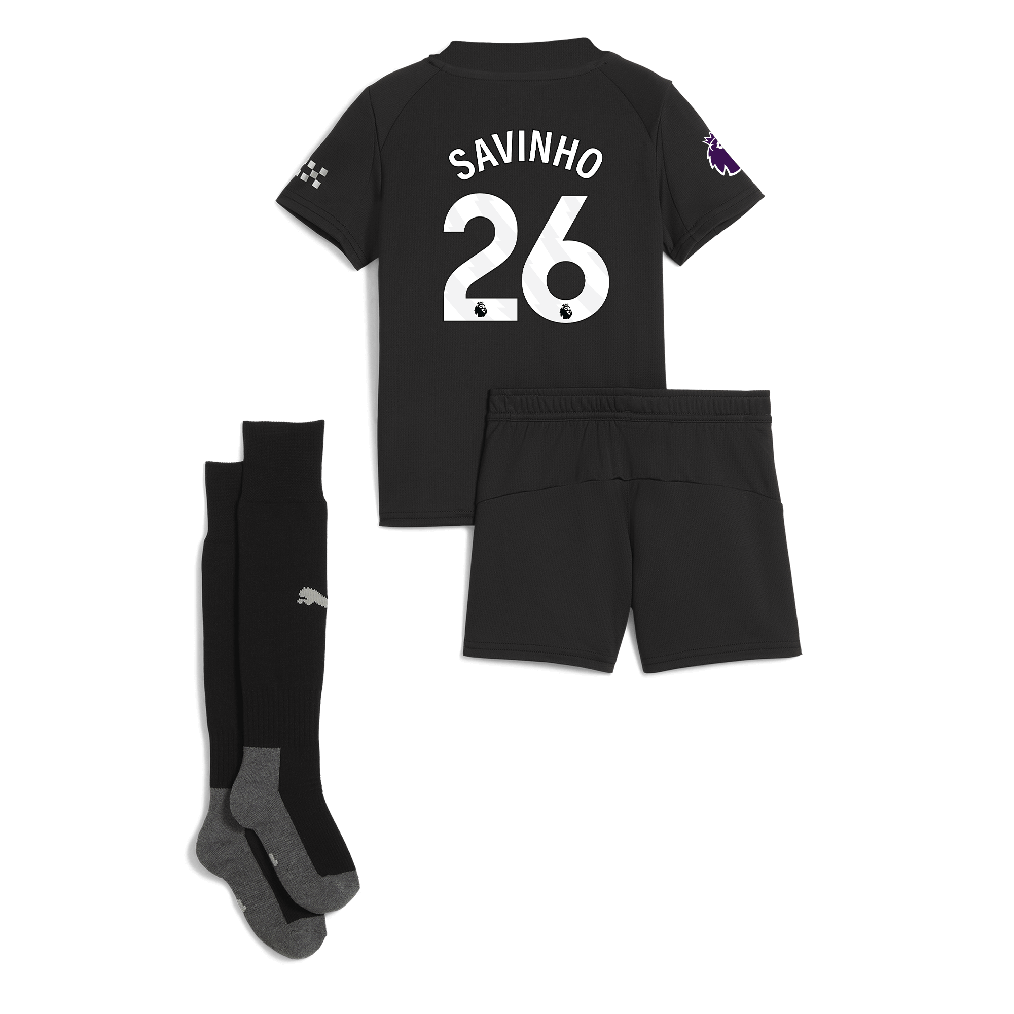 manchester city premier league away mini kit 202526 with savinho 26 printing Manchester City Shirts | Official Team Gear