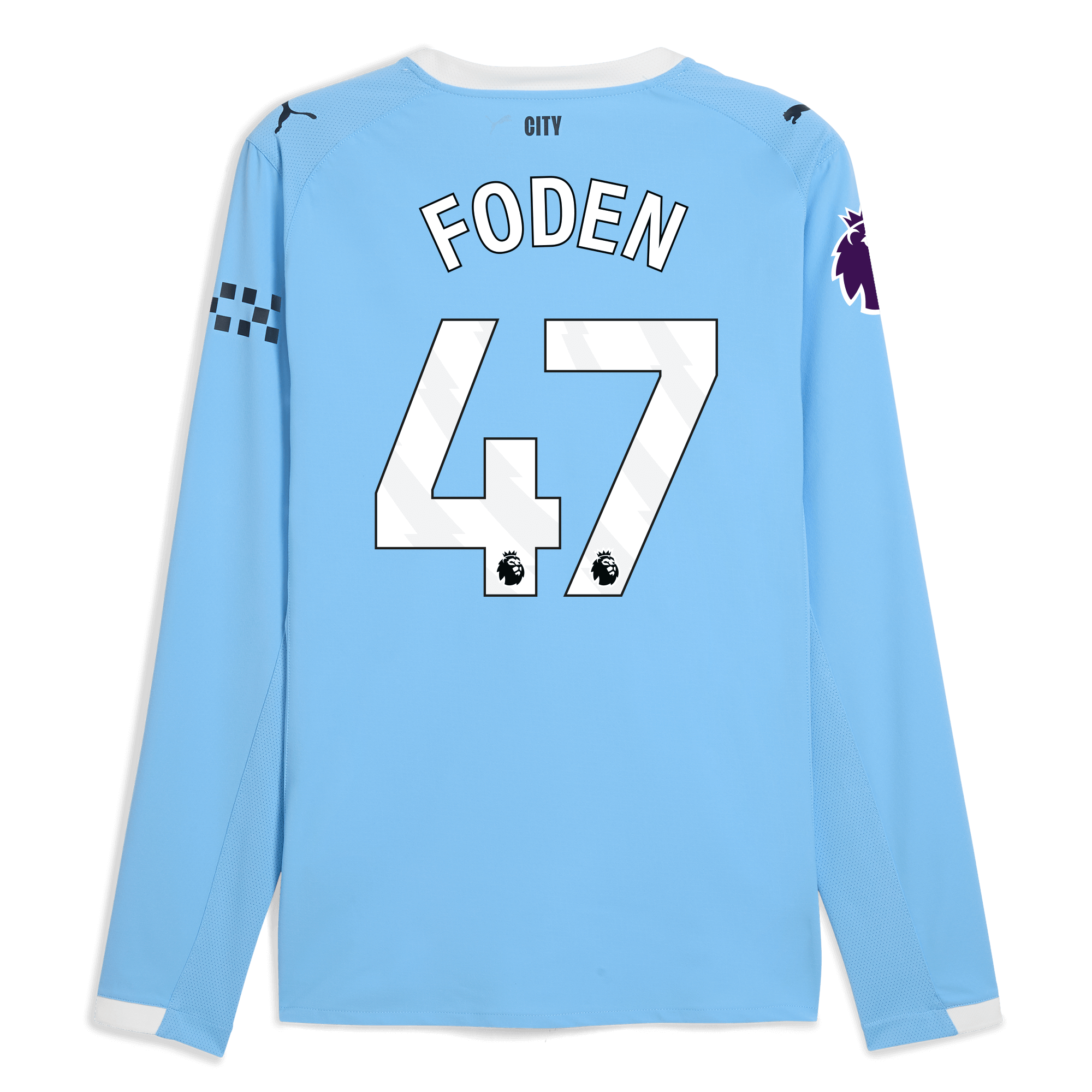 manchester city premier league home authentic jersey 202526 long sleeve with foden 47 printing Manchester City Shirts | Official Team Gear