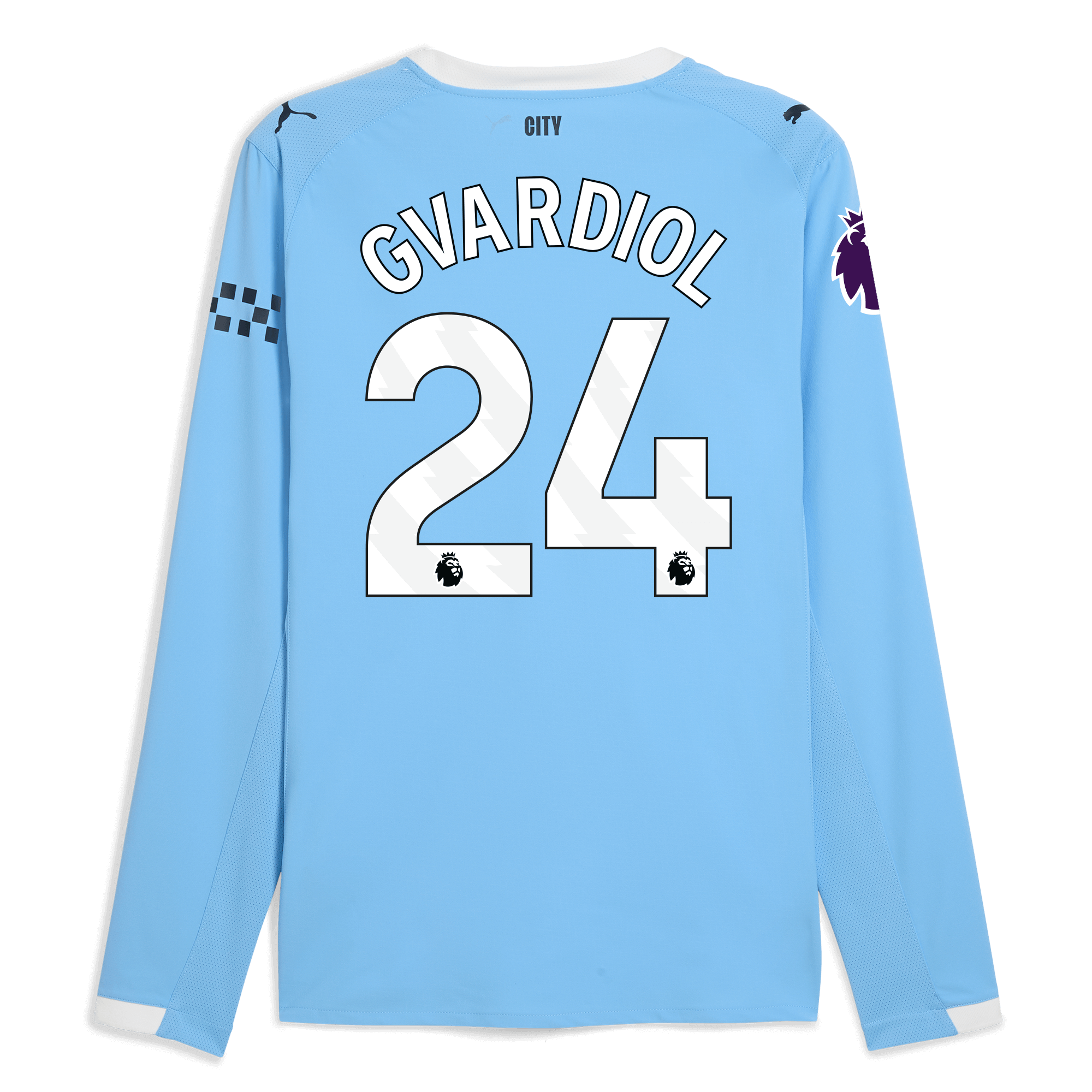 manchester city premier league home authentic jersey 202526 long sleeve with gvardiol 24 printing Manchester City Shirts | Official Team Gear