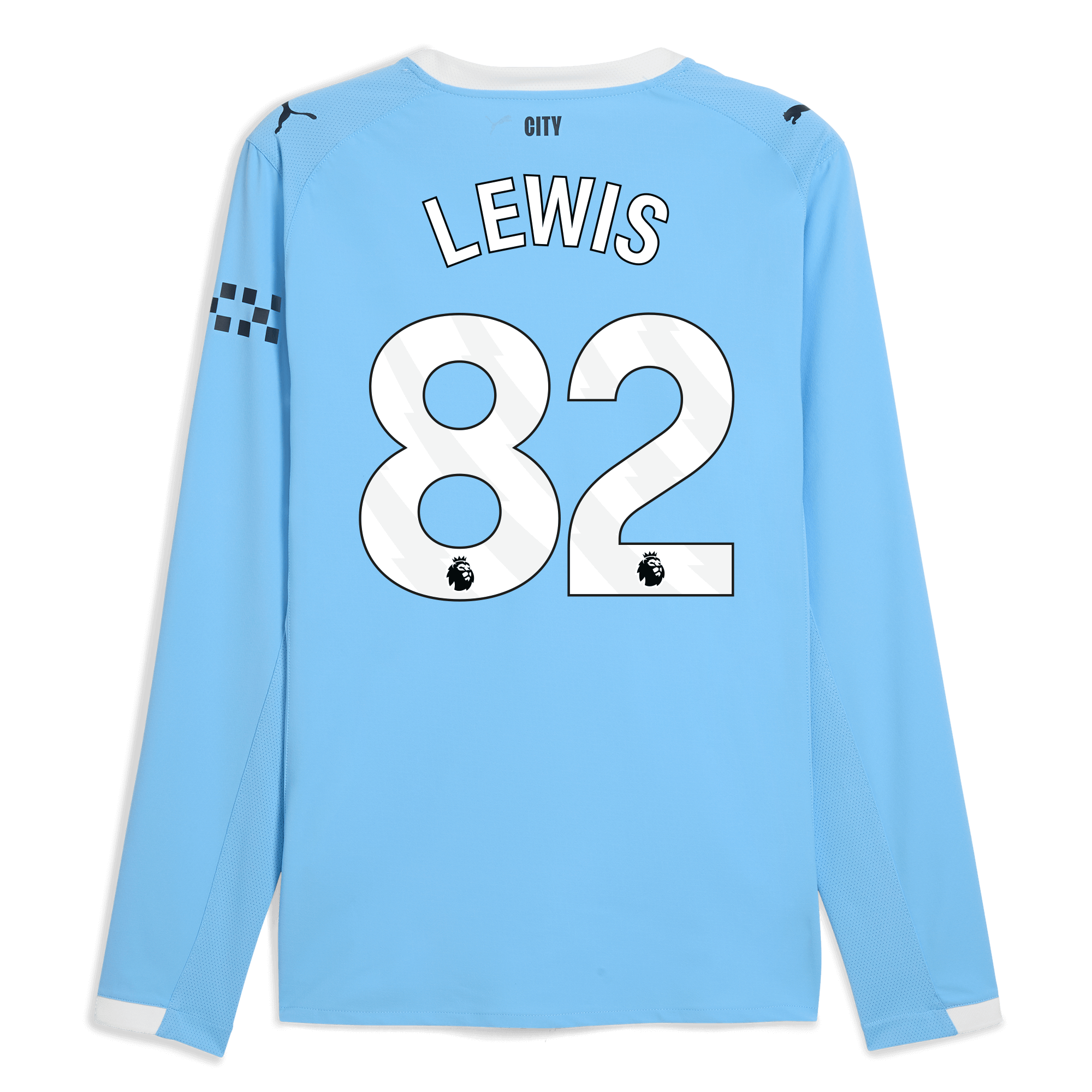 manchester city premier league home authentic jersey 202526 long sleeve with lewis 82 printing Manchester City Shirts | Official Team Gear