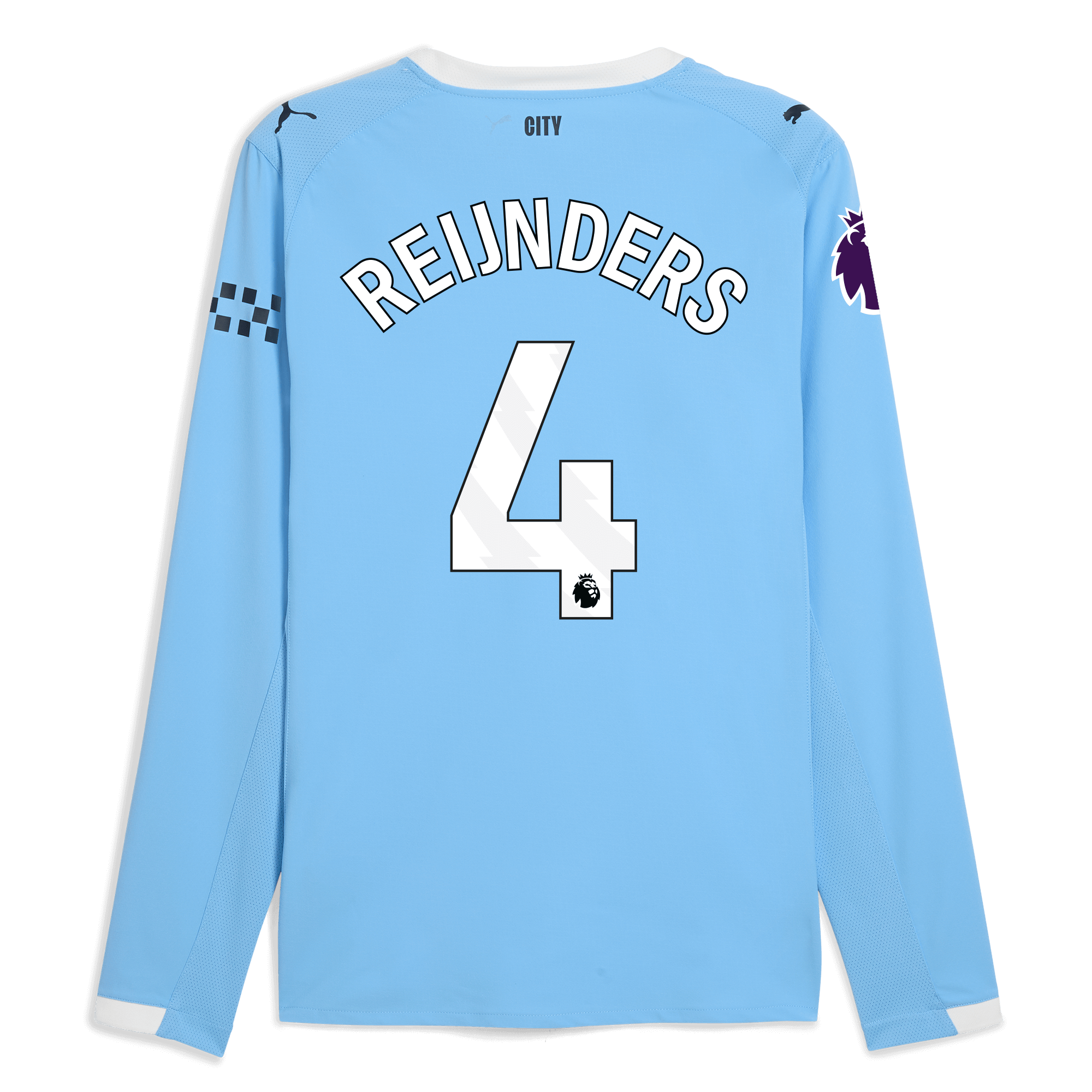 manchester city premier league home authentic jersey 202526 long sleeve with reijnders 4 printing Manchester City Shirts | Official Team Gear