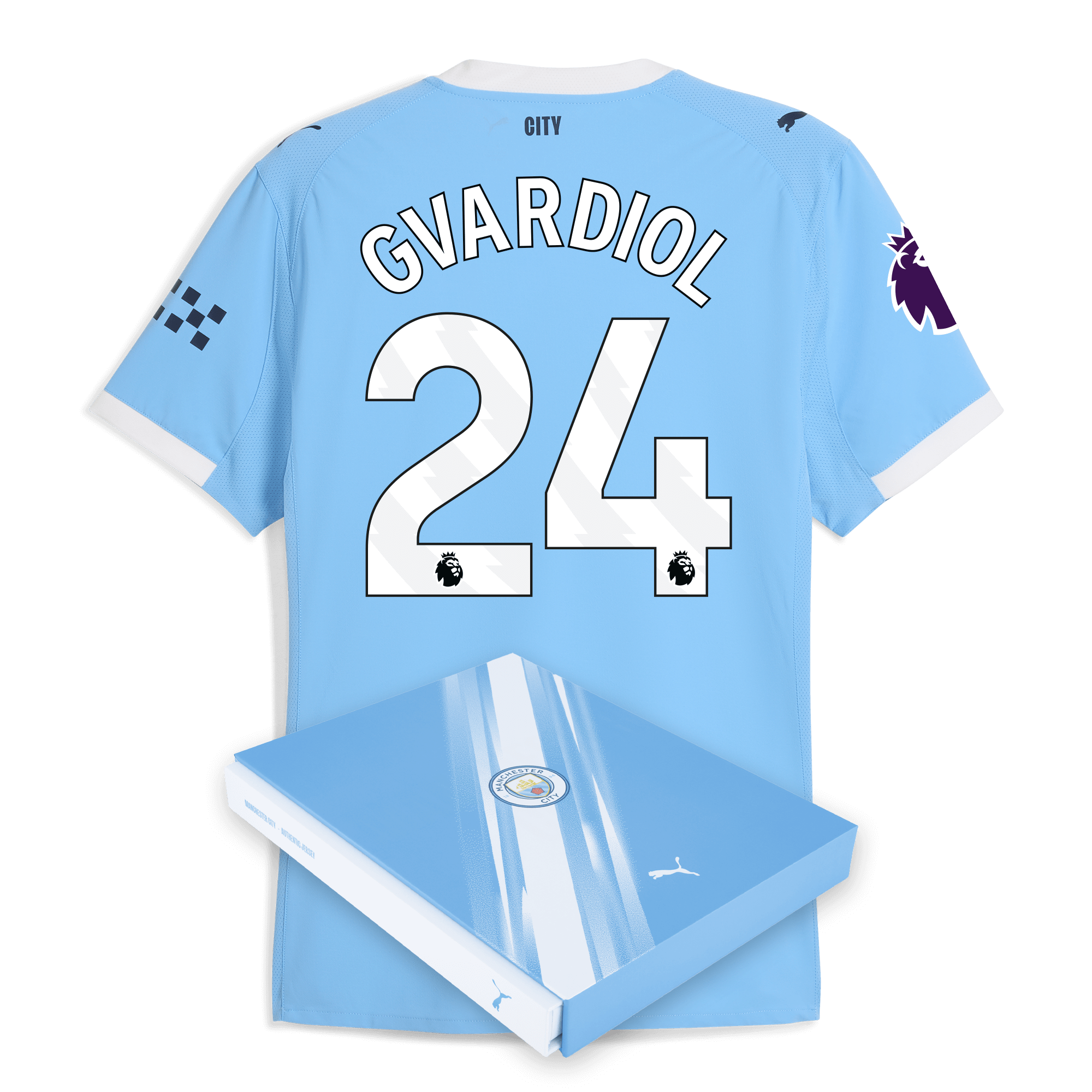 manchester city premier league home authentic jersey 202526 with gvardiol 24 printing in gift box Manchester City Shirts | Official Team Gear