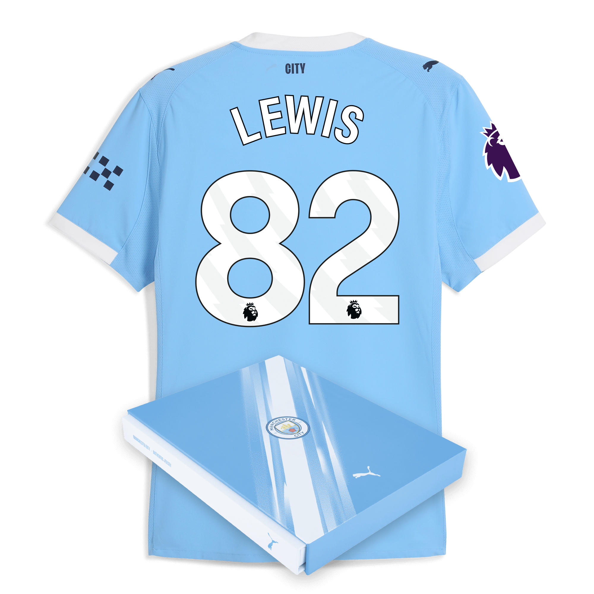 manchester city premier league home authentic jersey 202526 with lewis 82 printing in gift box Manchester City Shirts | Official Team Gear