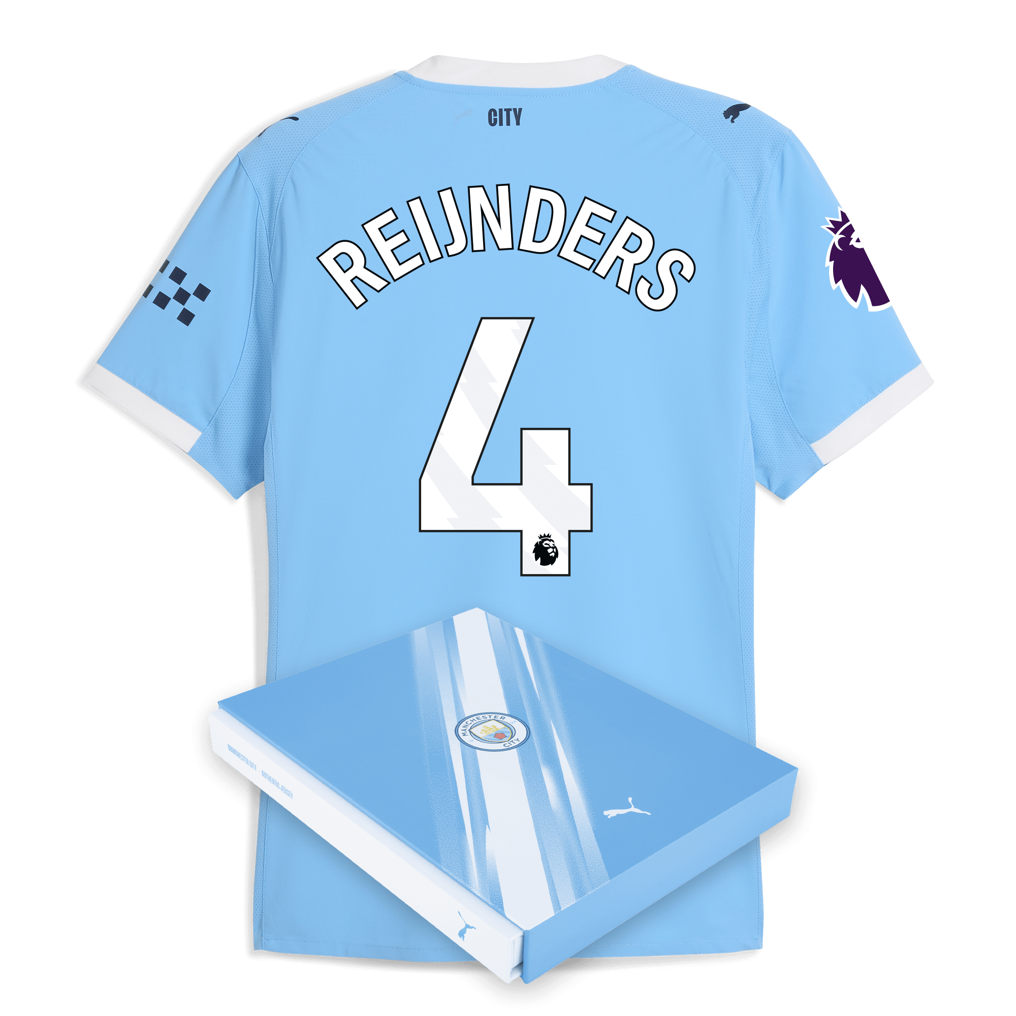 manchester city premier league home authentic jersey 202526 with reijnders 4 printing in gift box Manchester City Shirts | Official Team Gear