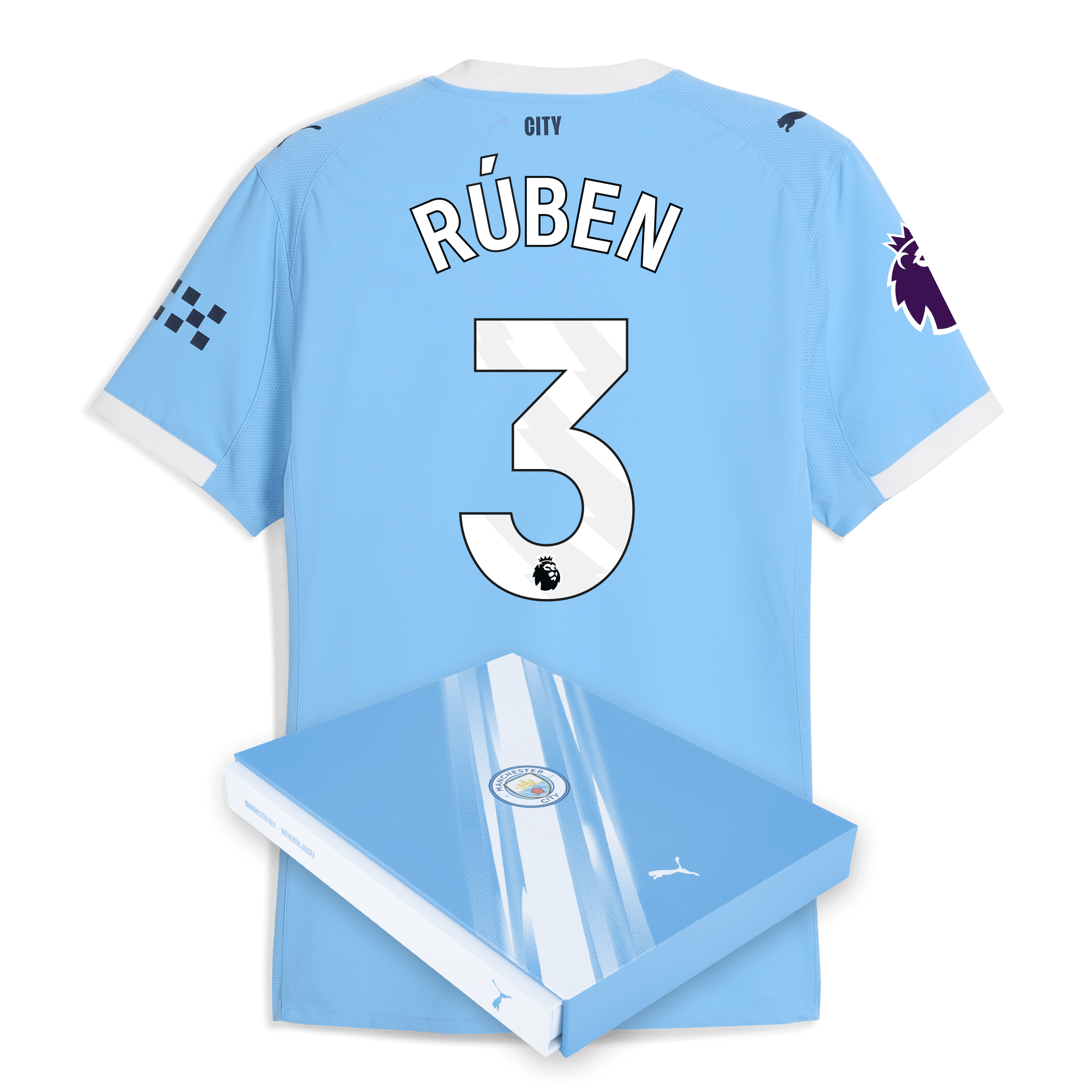 manchester city premier league home authentic jersey 202526 with rÚben 3 printing in gift box Manchester City Shirts | Official Team Gear