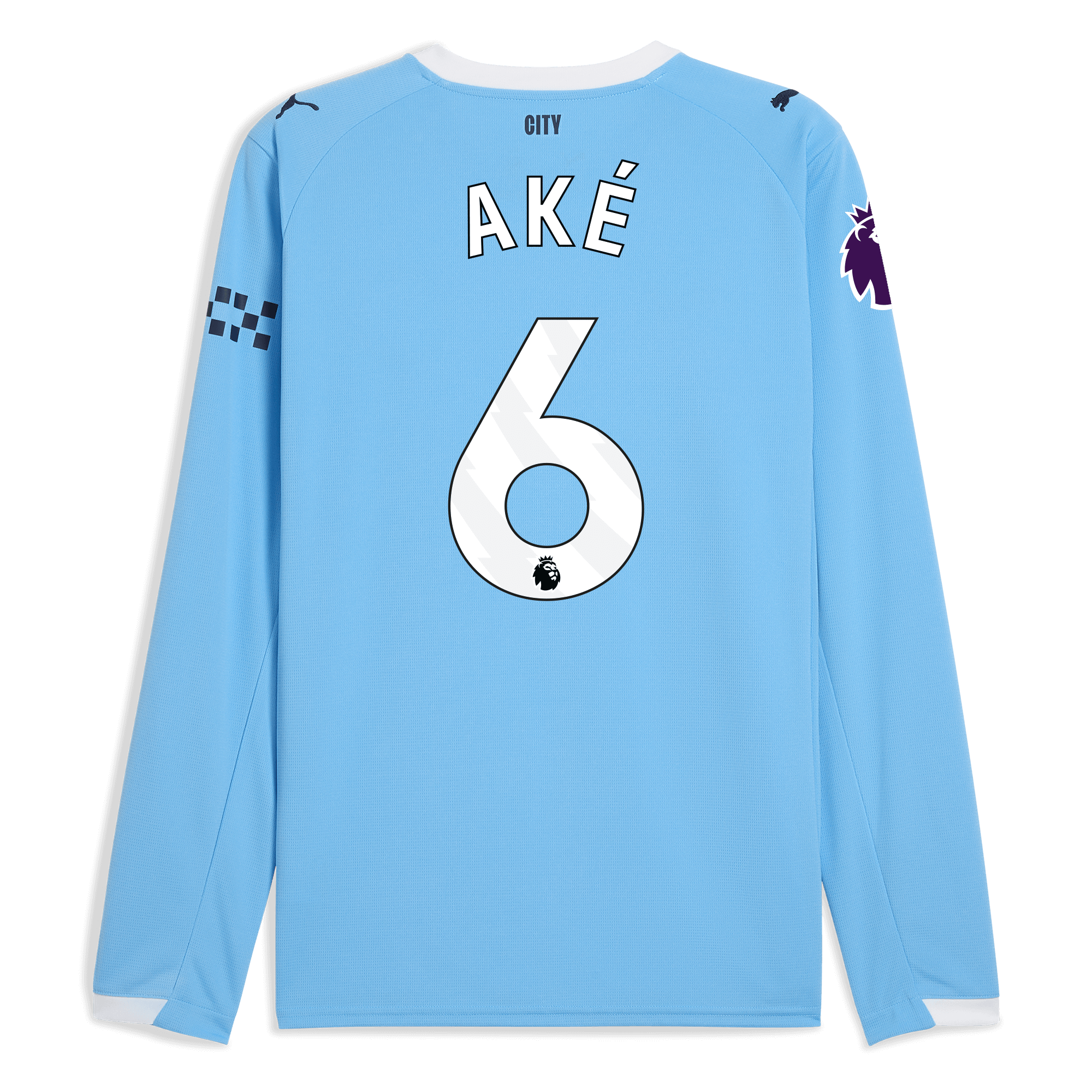 manchester city premier league home jersey 202526 long sleeve with akÉ 6 printing Manchester City Shirts | Official Team Gear