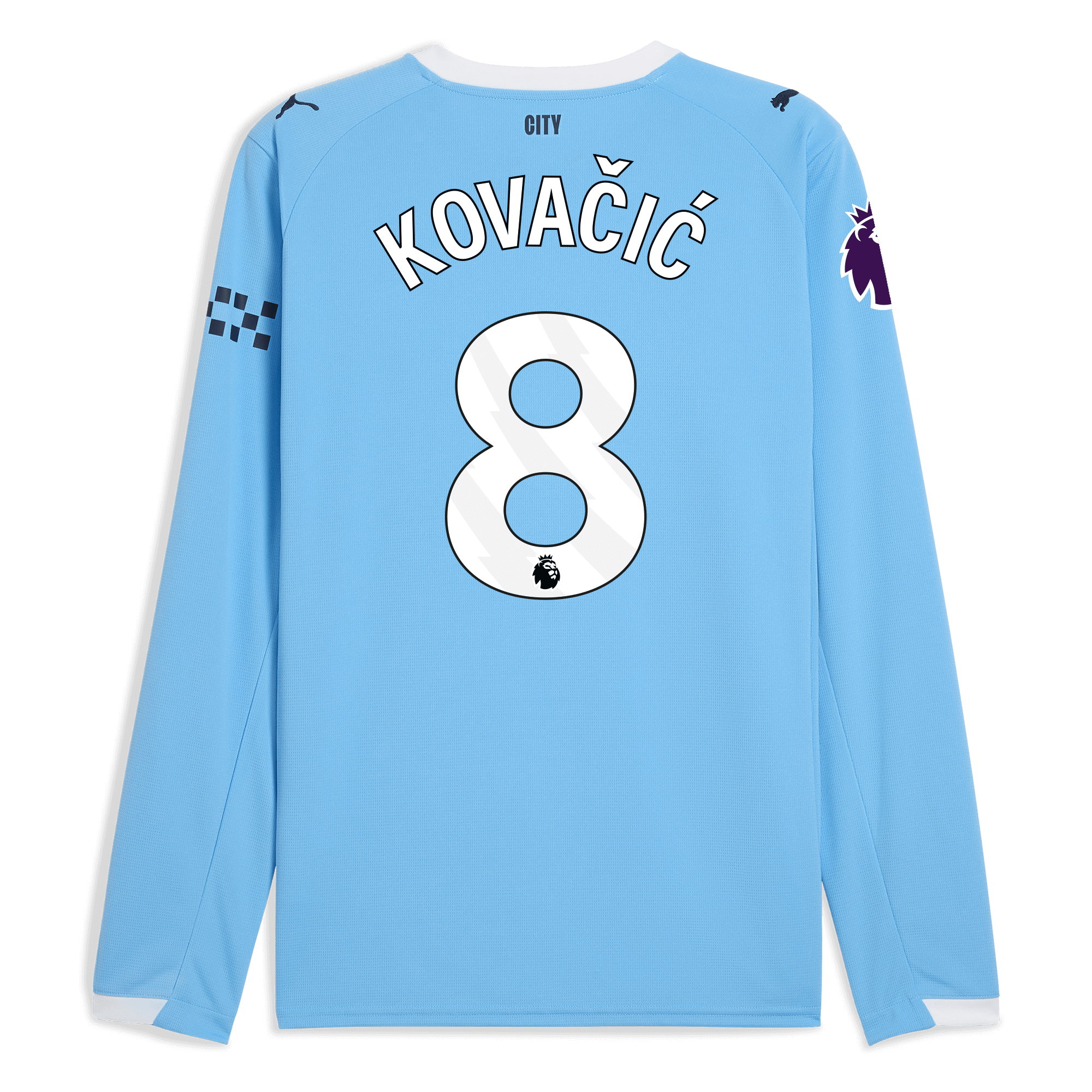 manchester city premier league home jersey 202526 long sleeve with kovaČiĆ 8 printing Manchester City Shirts | Official Team Gear