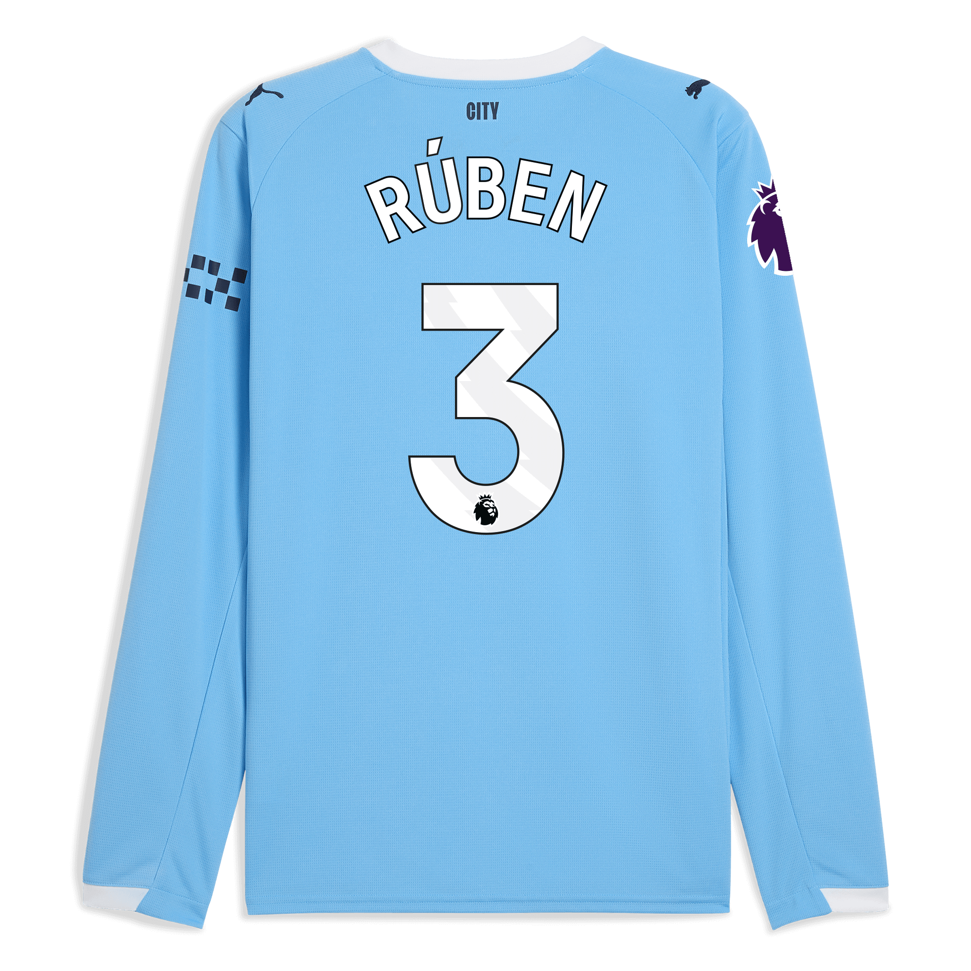 manchester city premier league home jersey 202526 long sleeve with rÚben 3 printing Manchester City Shirts | Official Team Gear