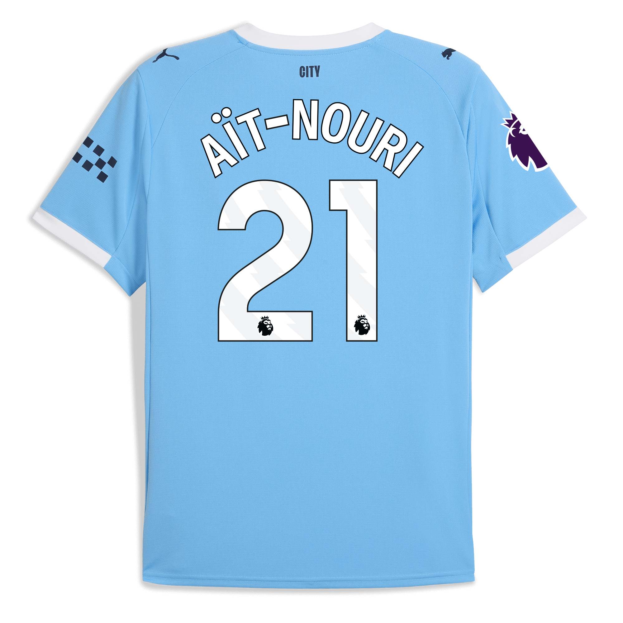 manchester city premier league home jersey 202526 with aÏt-nouri 21 printing Manchester City Shirts | Official Team Gear