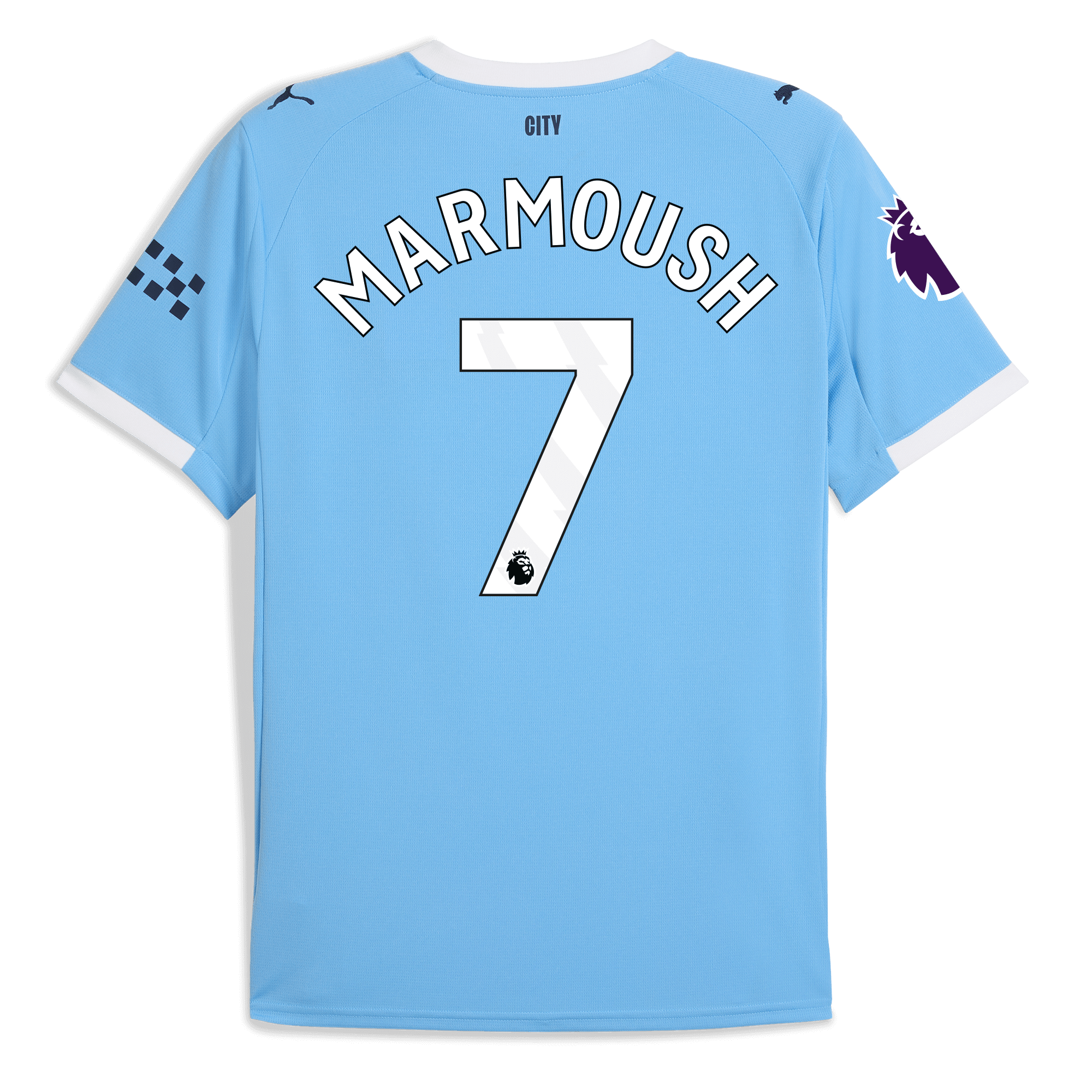 manchester city premier league home jersey 202526 with marmoush 7 printing Manchester City Shirts | Official Team Gear