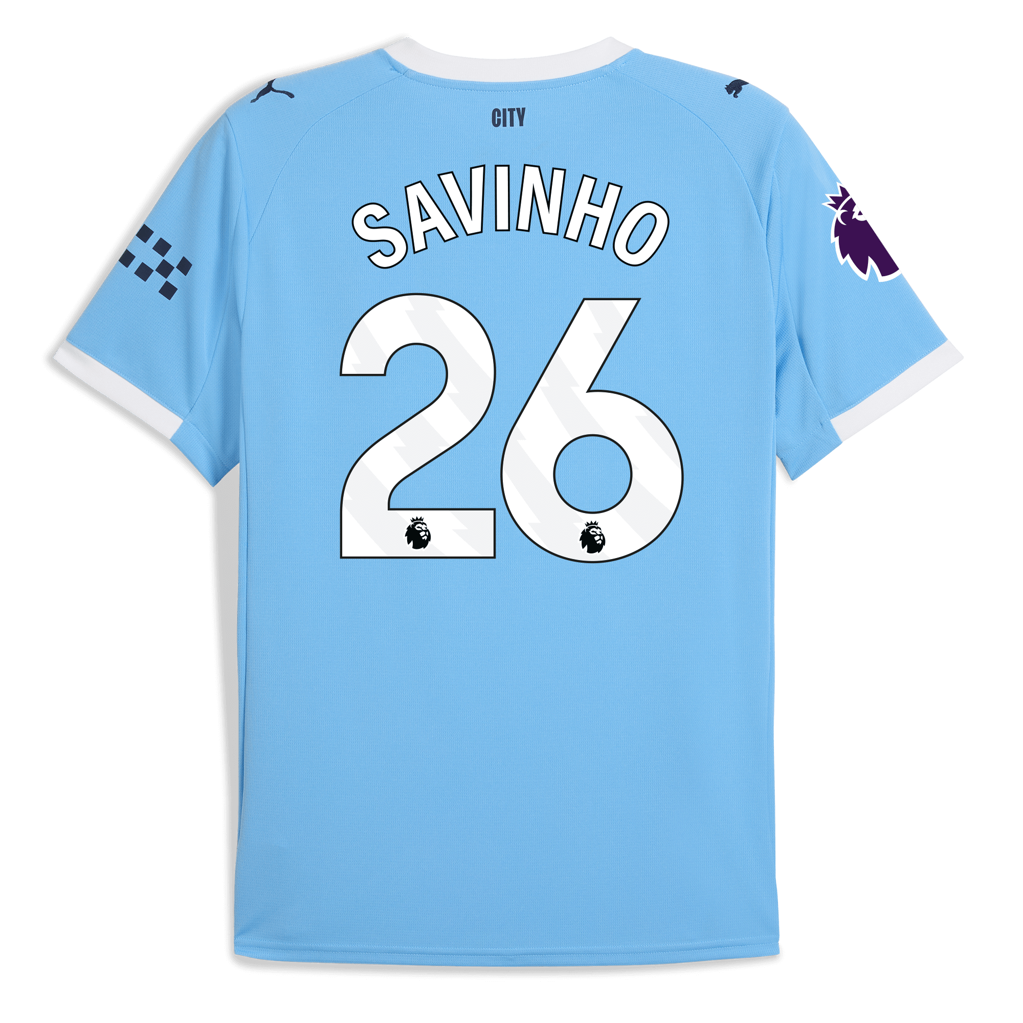 manchester city premier league home jersey 202526 with savinho 26 printing Manchester City Shirts | Official Team Gear