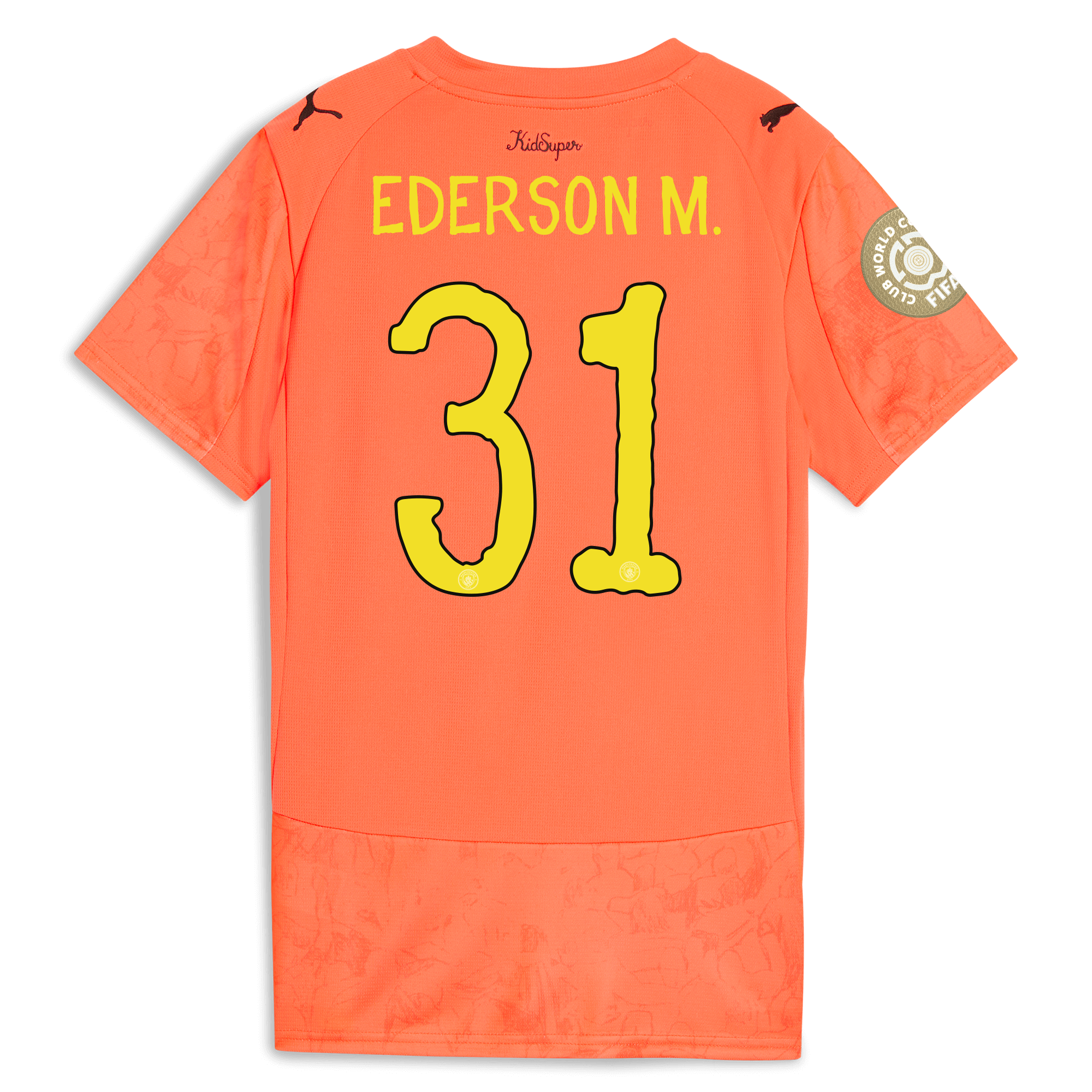 womens manchester city gk kidsuper club world cup jersey orange 202526 with ederson m. 31 printing Manchester City Shirts | Official Team Gear