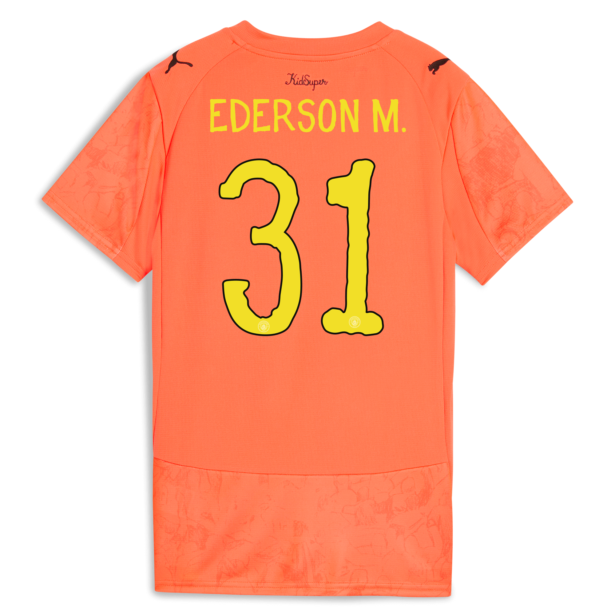 womens manchester city gk kidsuper jersey orange 202526 with ederson m. 31 printing Manchester City Shirts | Official Team Gear