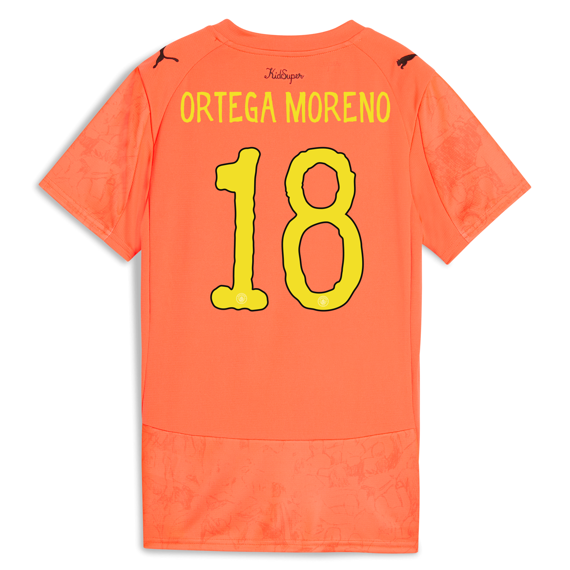 womens manchester city gk kidsuper jersey orange 202526 with ortega moreno 18 printing Manchester City Shirts | Official Team Gear