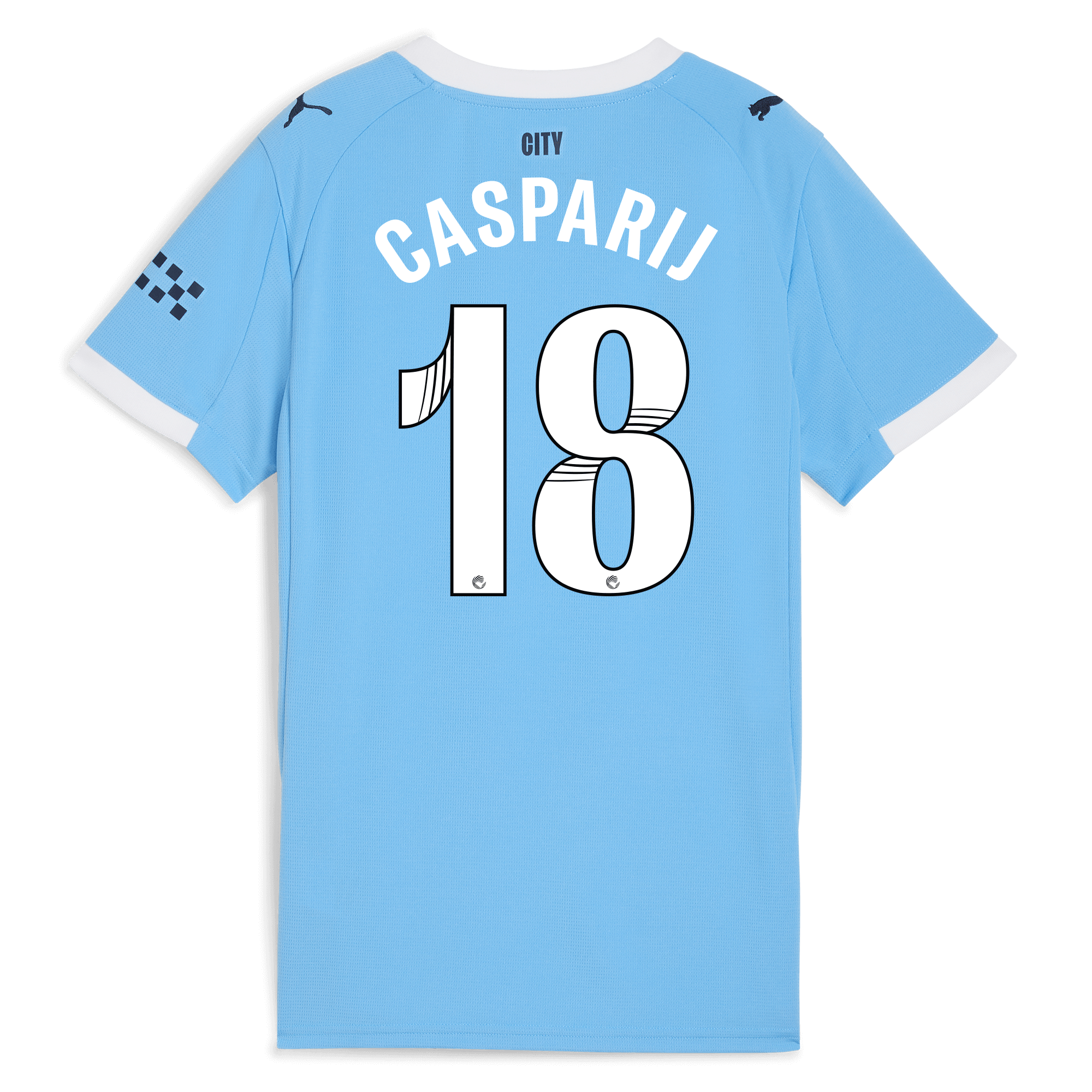womens manchester city home jersey 202526 with casparij 18 printing Manchester City Shirts | Official Team Gear