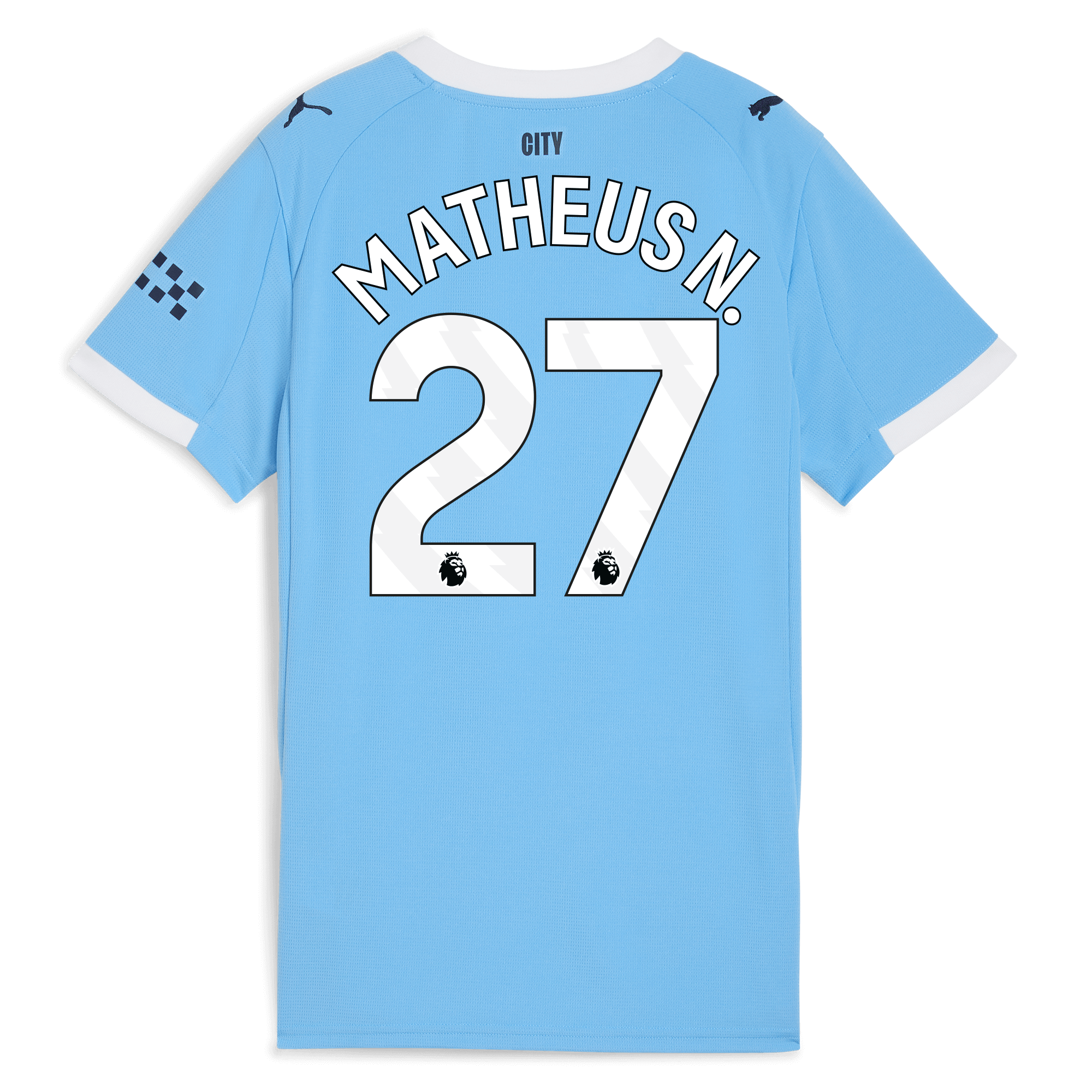 womens manchester city home jersey 202526 with matheus n. 27 printing Manchester City Shirts | Official Team Gear