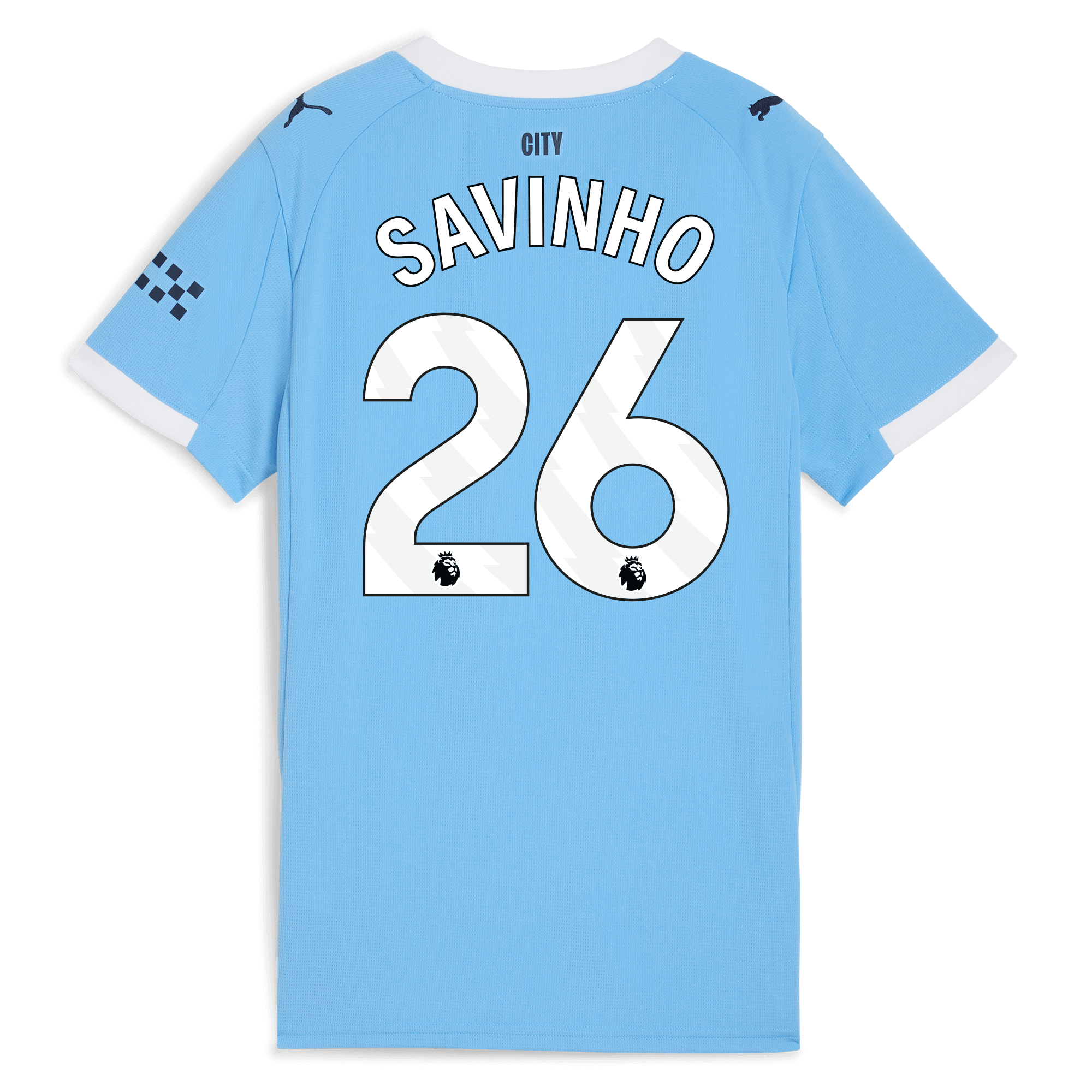 womens manchester city home jersey 202526 with savinho 26 printing Manchester City Shirts | Official Team Gear