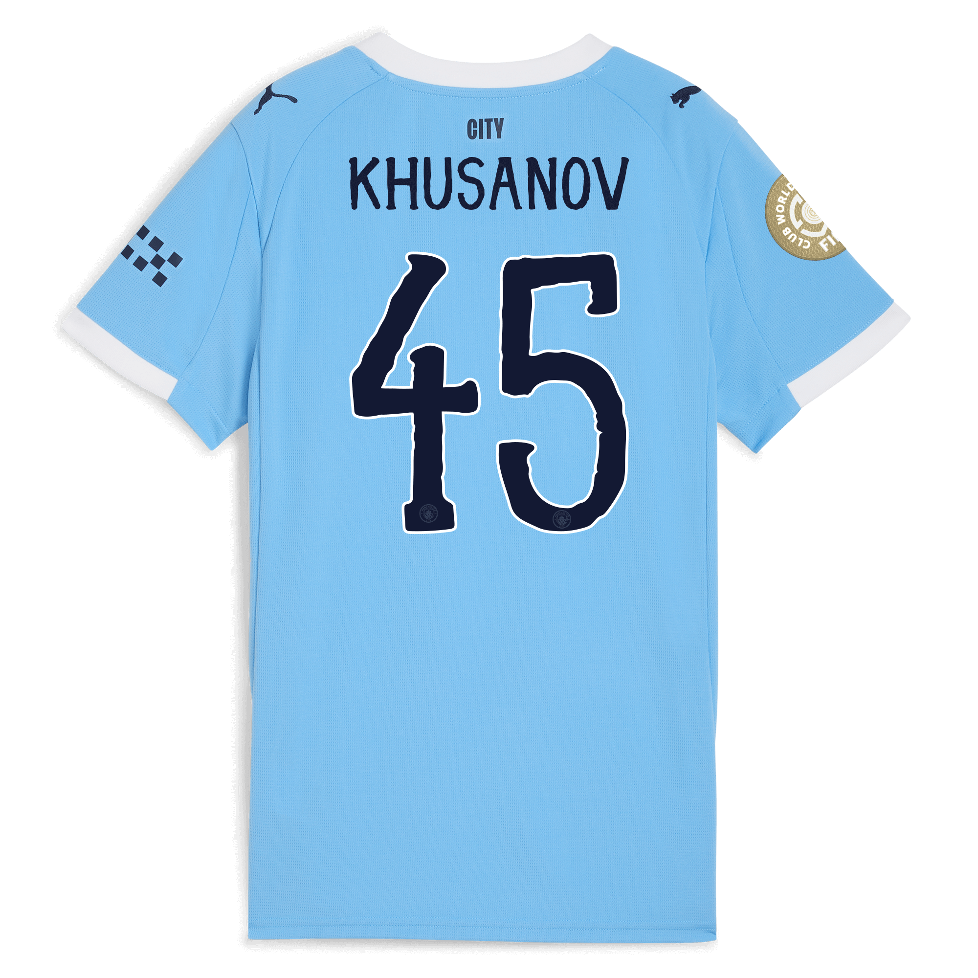 womens manchester city kidsuper club world cup home jersey 202526 with khusanov 45 printing Manchester City Shirts | Official Team Gear