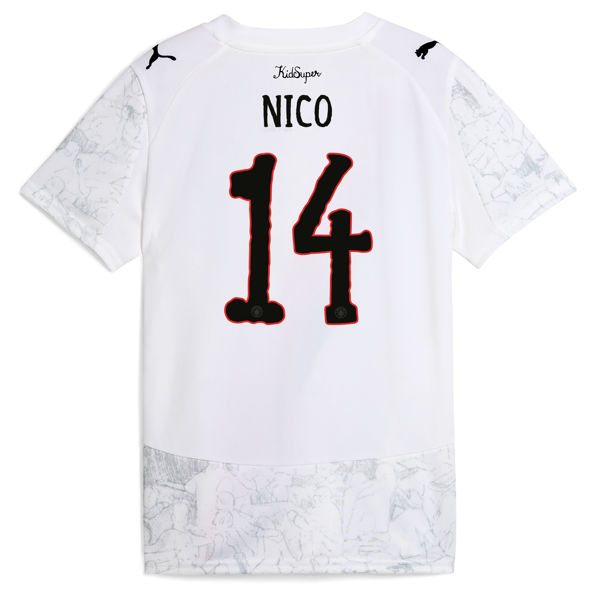 womens manchester city kidsuper jersey 202526 with nico 14 printing Manchester City Shirts | Official Team Gear