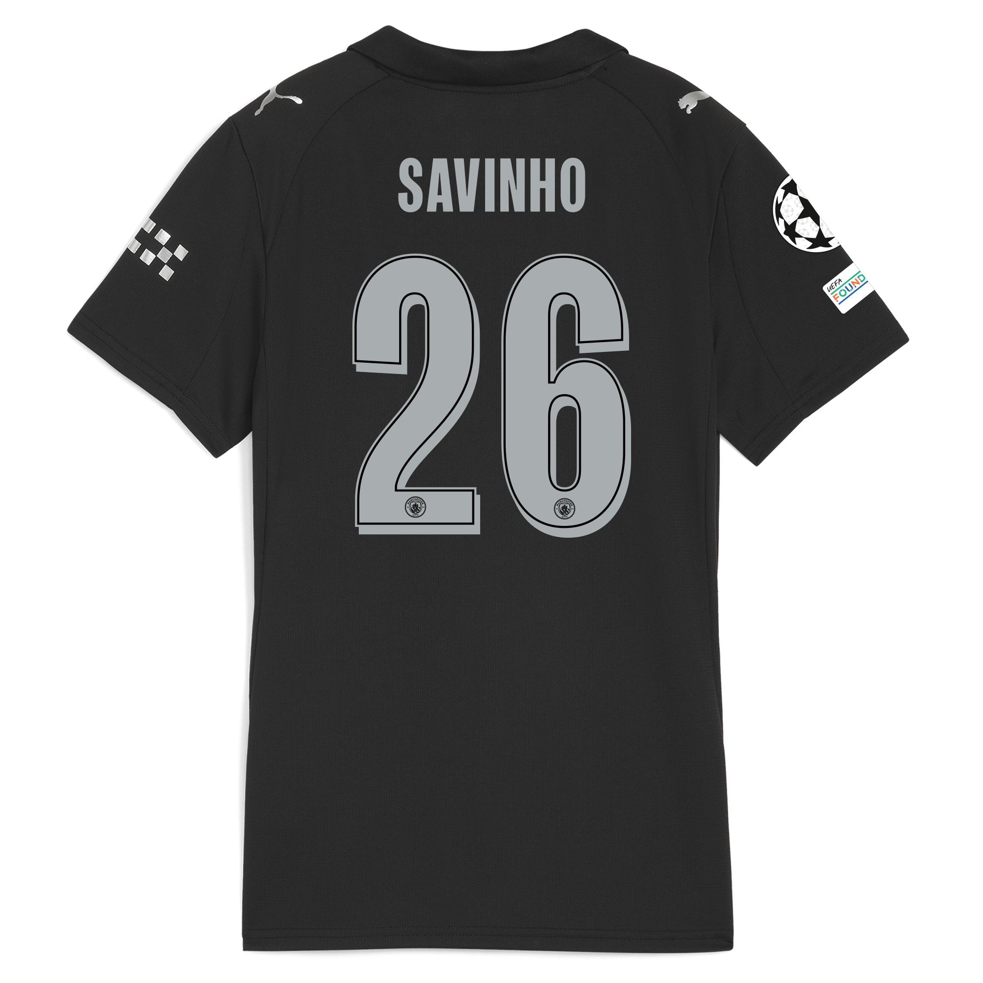womens manchester city man city champions league away jersey 202526 with savinho 26 printing Manchester City Shirts | Official Team Gear
