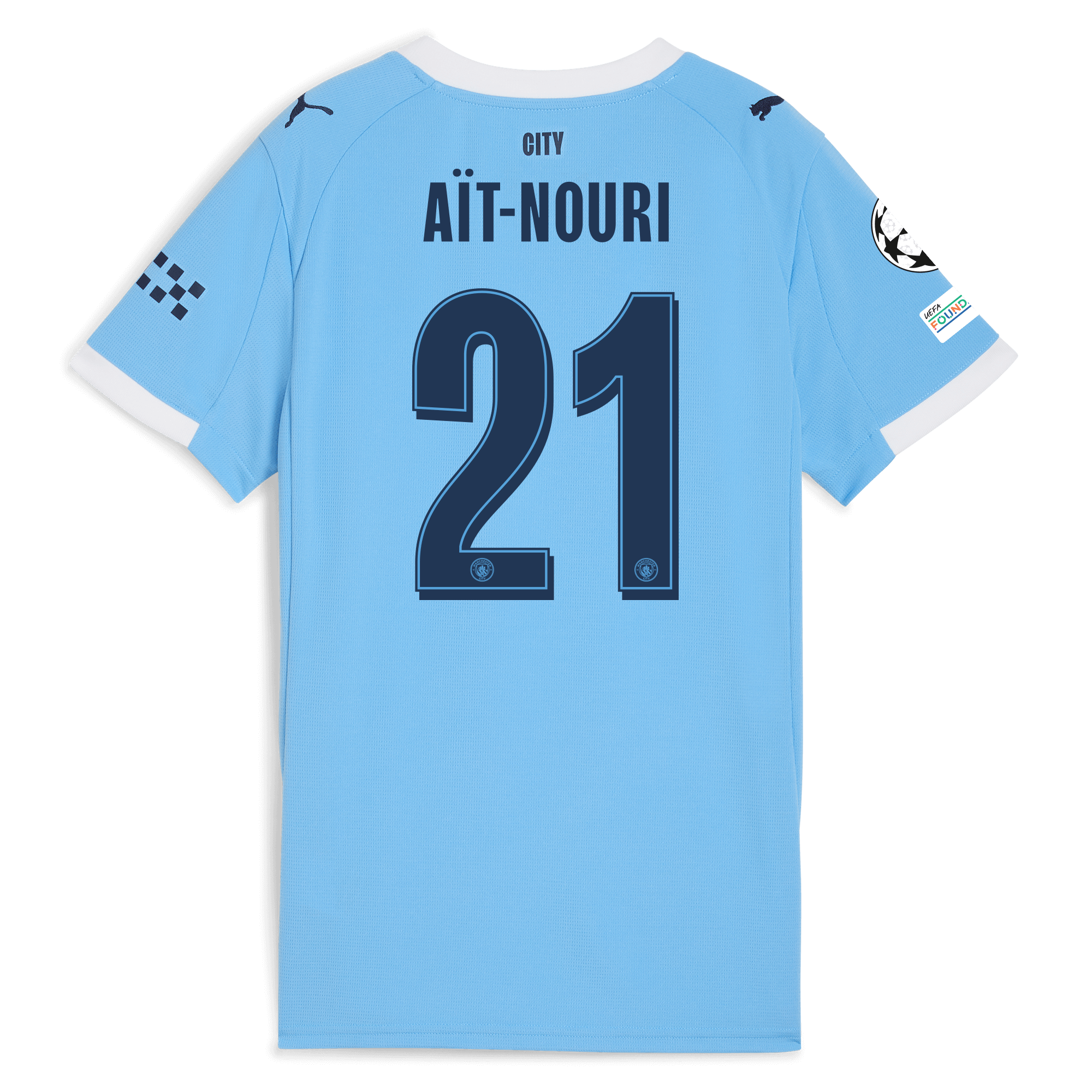 womens manchester city man city champions league home jersey 202526 with aÏt-nouri 21 printing Manchester City Shirts | Official Team Gear