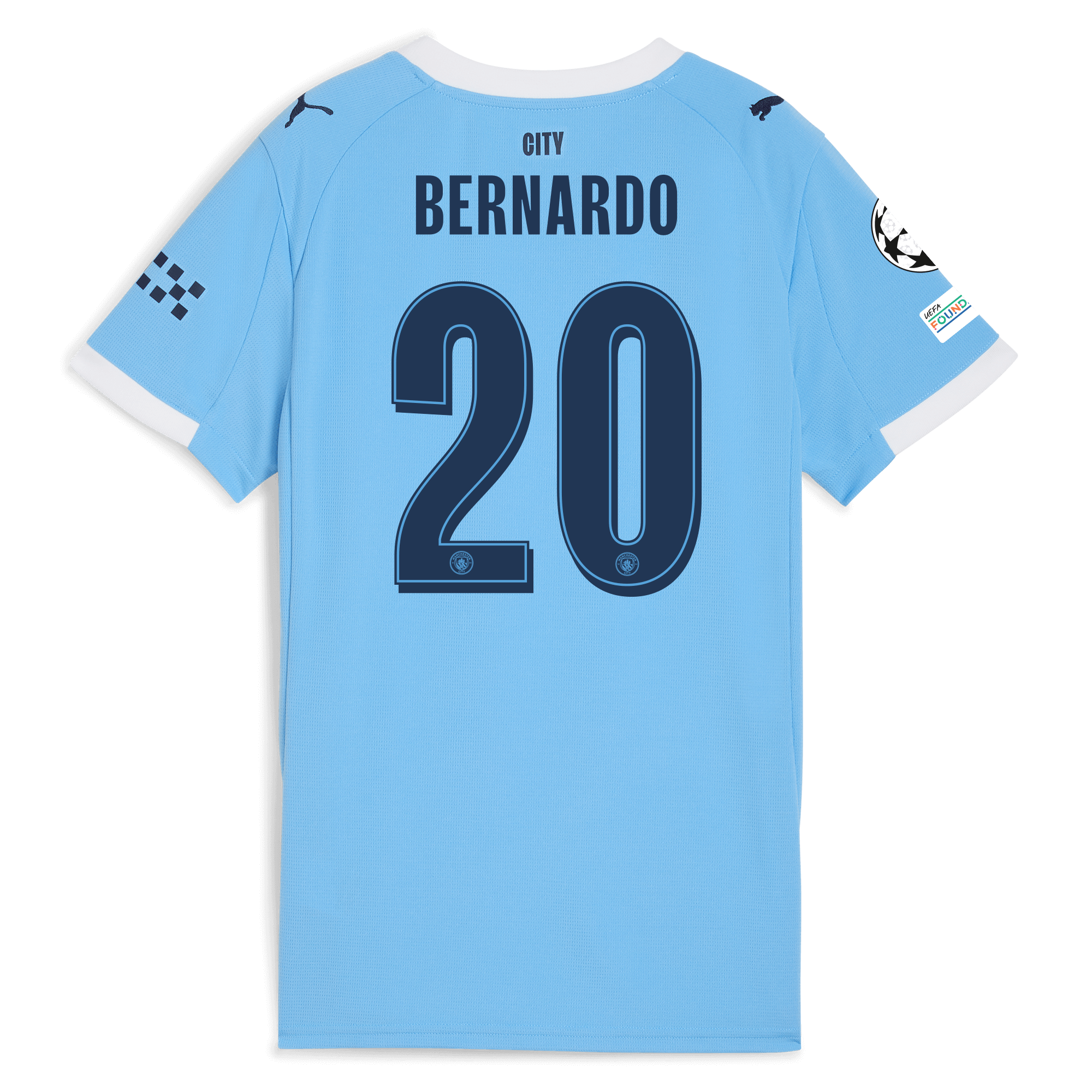 womens manchester city man city champions league home jersey 202526 with bernardo 20 printing Manchester City Shirts | Official Team Gear