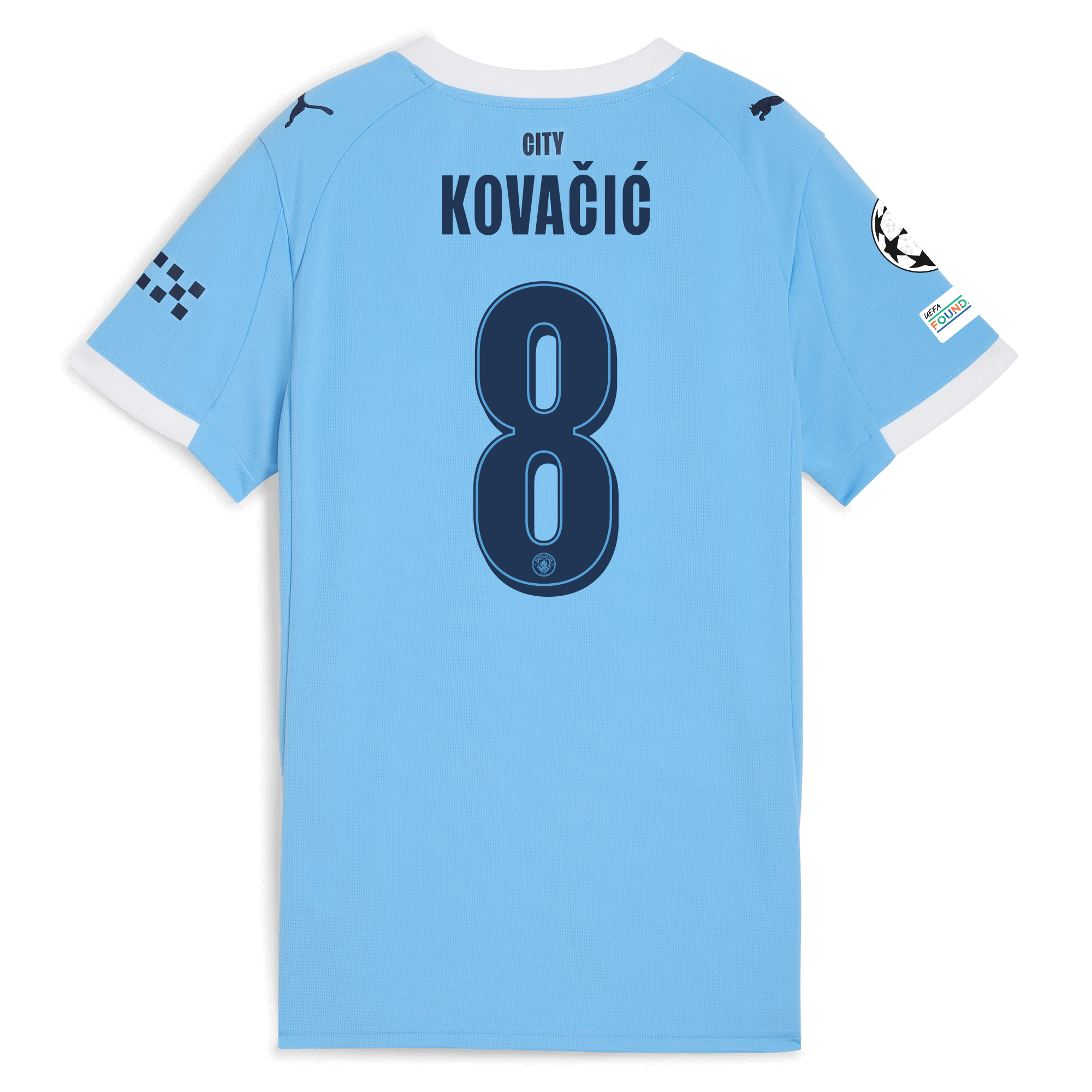 womens manchester city man city champions league home jersey 202526 with kovaČiĆ 8 printing Manchester City Shirts | Official Team Gear